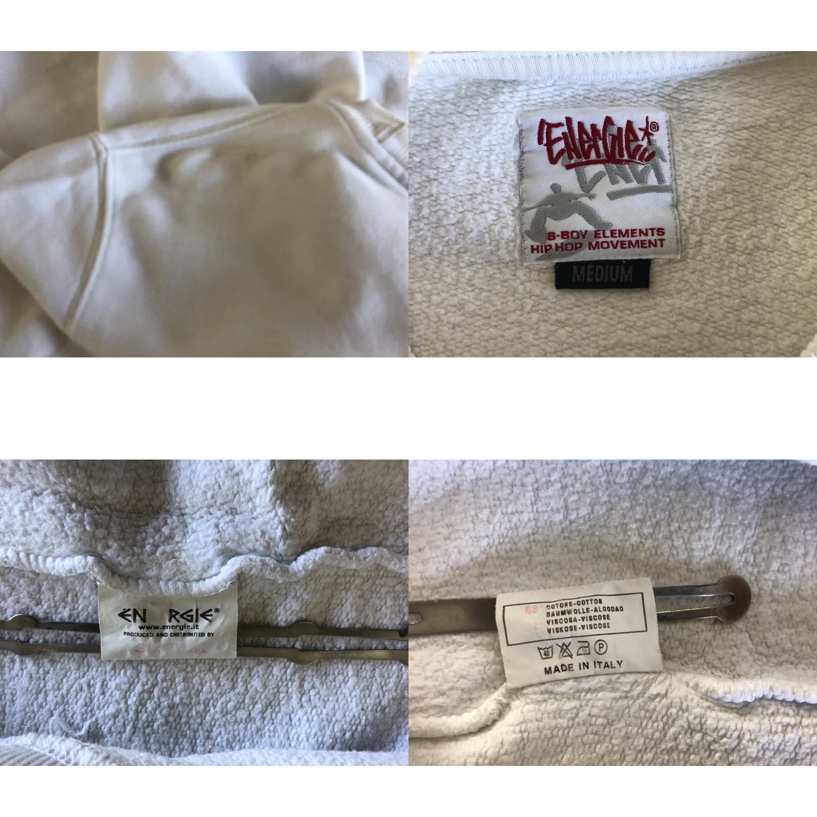 Energie Energie Sweatshirt Men M White Cotton Viscose Jersey Crew Neck Pullover Logo Branding On Lower Left Hand Side Size US M / EU 48-50 / 2 - 9 Thumbnail