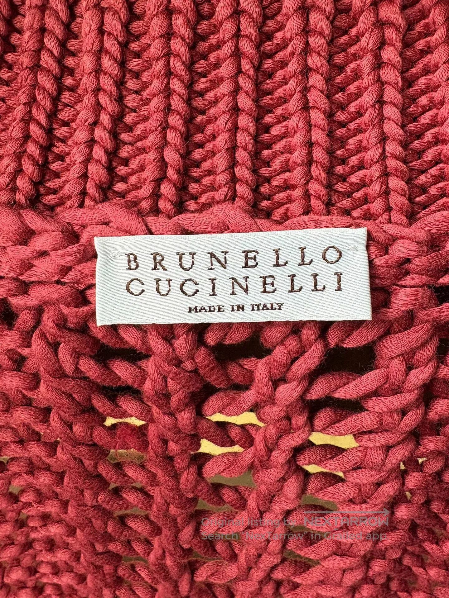 Brunello Cucinelli Brunello Cucinelli Red Cotton Cardigan. Size US S / EU 44-46 / 1 - 4 Thumbnail