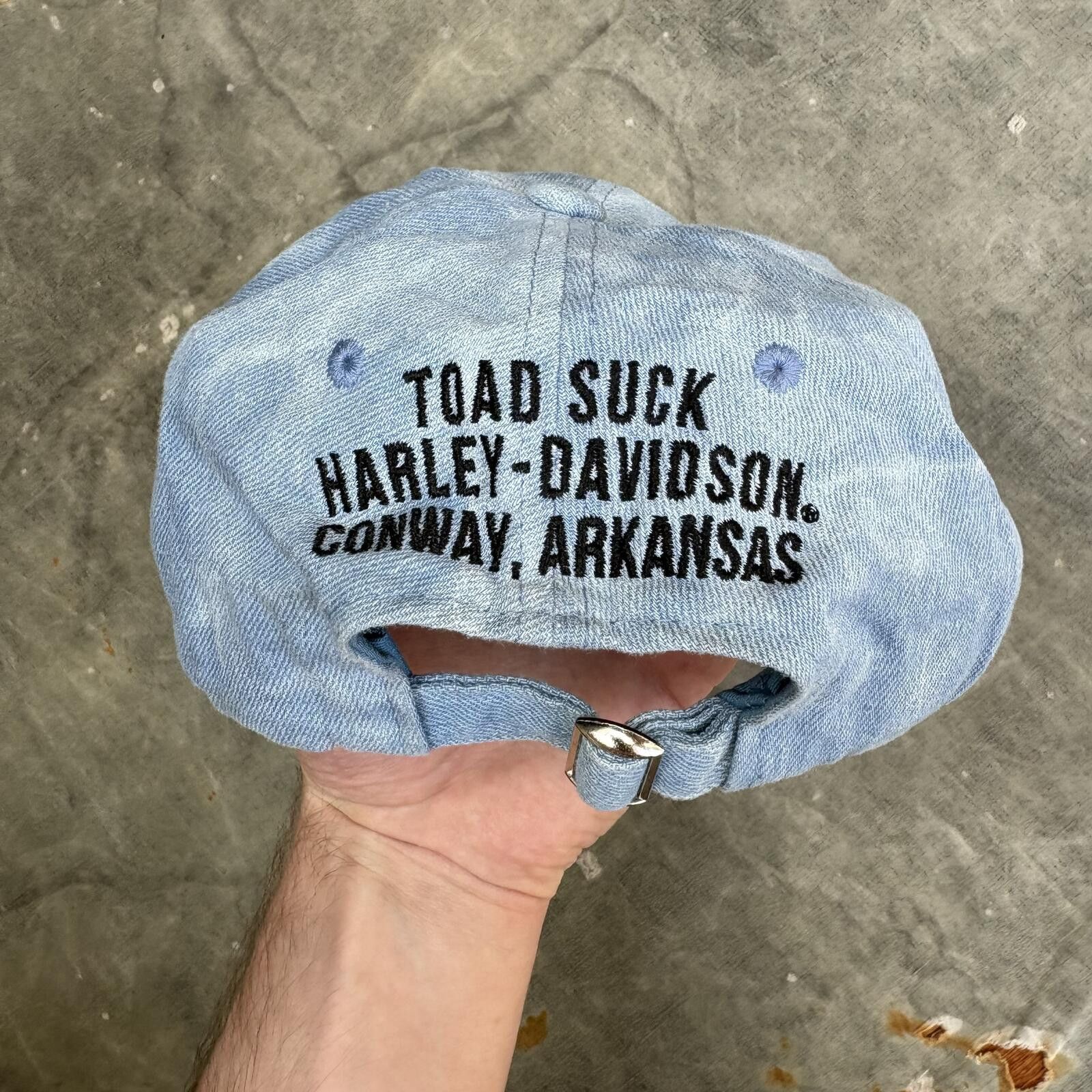 Harley Davidson Vintage Y2K Denim Harley Davidson Toad Suck Arkansas Hat Size ONE SIZE - 2 Thumbnail