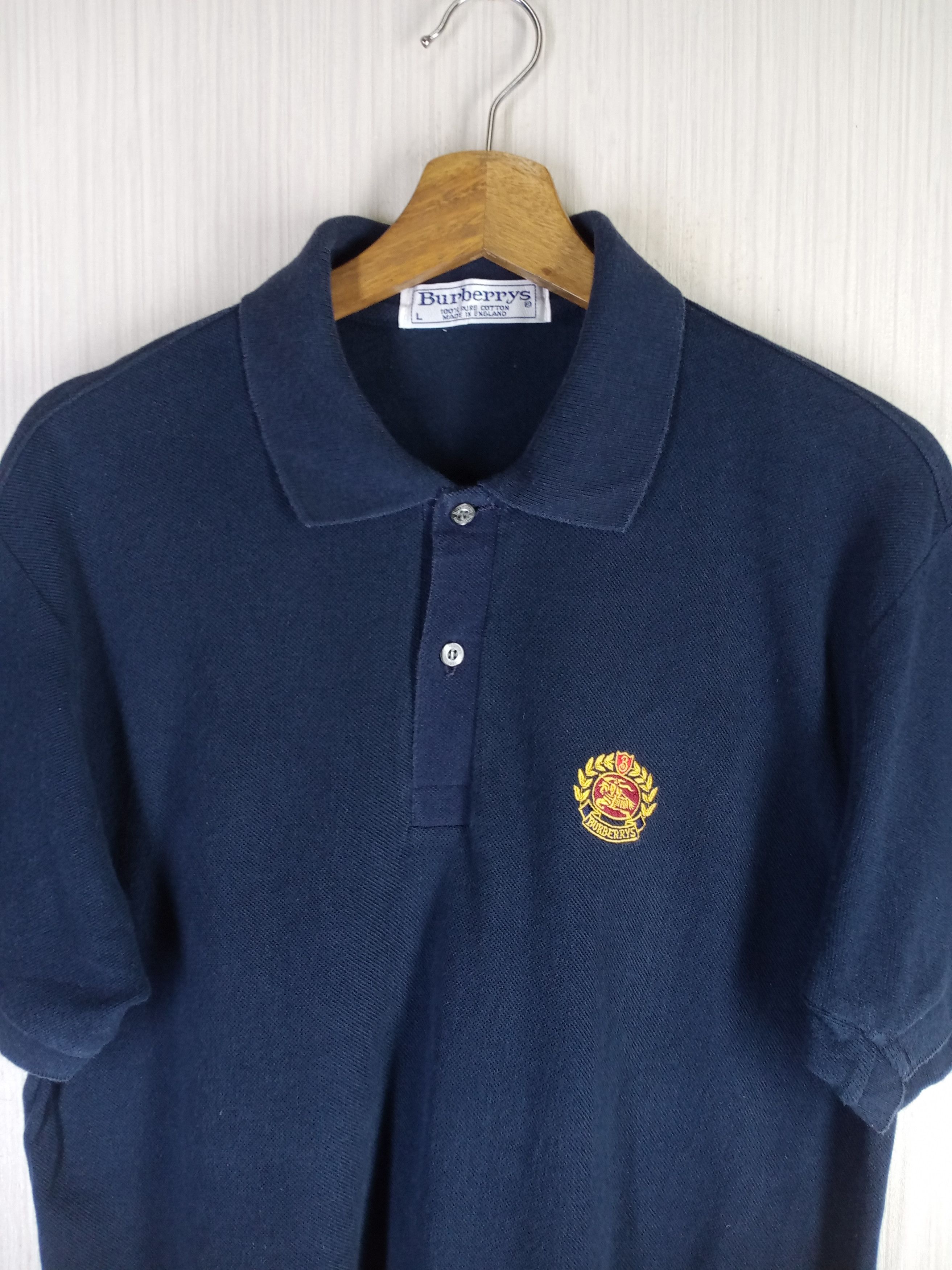 Burberry Rare Vintage 90s Burberrys Polo Shirt Made in England Size US L / EU 52-54 / 3 - 3 Thumbnail