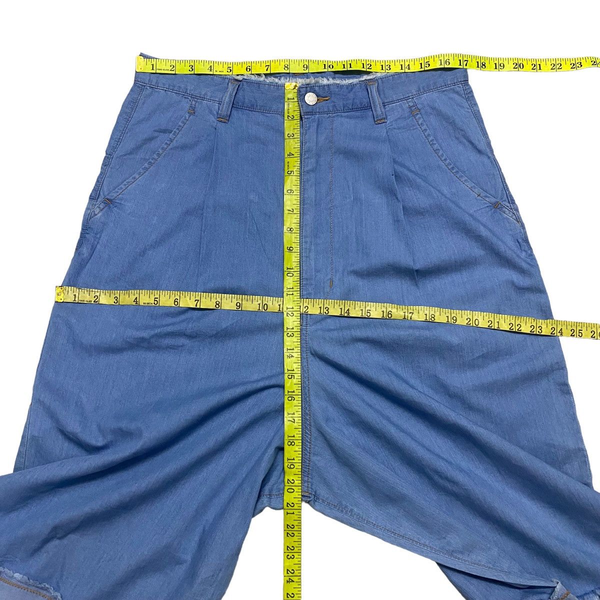 Frapbois Japanese Brand FRAPBOIS Denim Baggy Wide Cropped Pants Size US 34 / EU 50 - 13 Thumbnail