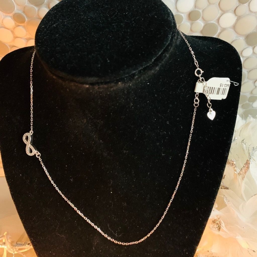 Sterling Silver Sterling Silver Necklace infinity with CZ BN Size ONE SIZE - 3 Thumbnail