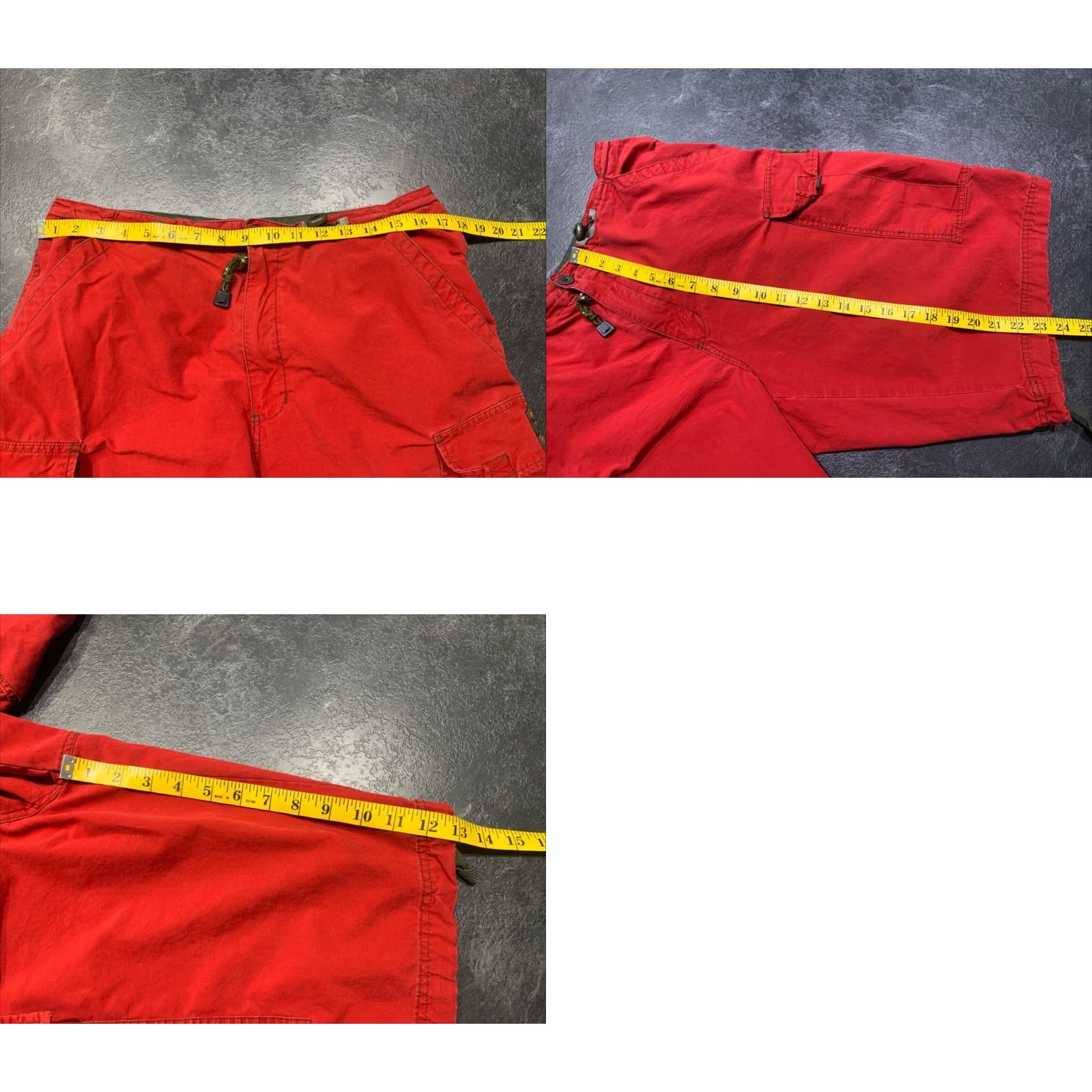 Abercrombie & Fitch Abercrombie & Fitch Mens Medium Red Distressed Cargo Shorts Size US 31 - 8 Thumbnail