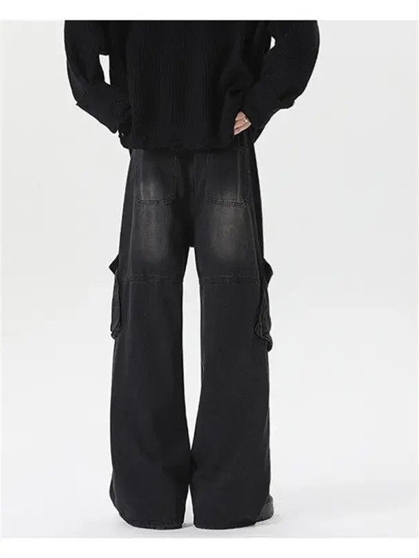 Japanese Brand Retro black straight leg loose jeans Size US 32 / EU 48 - 3 Thumbnail