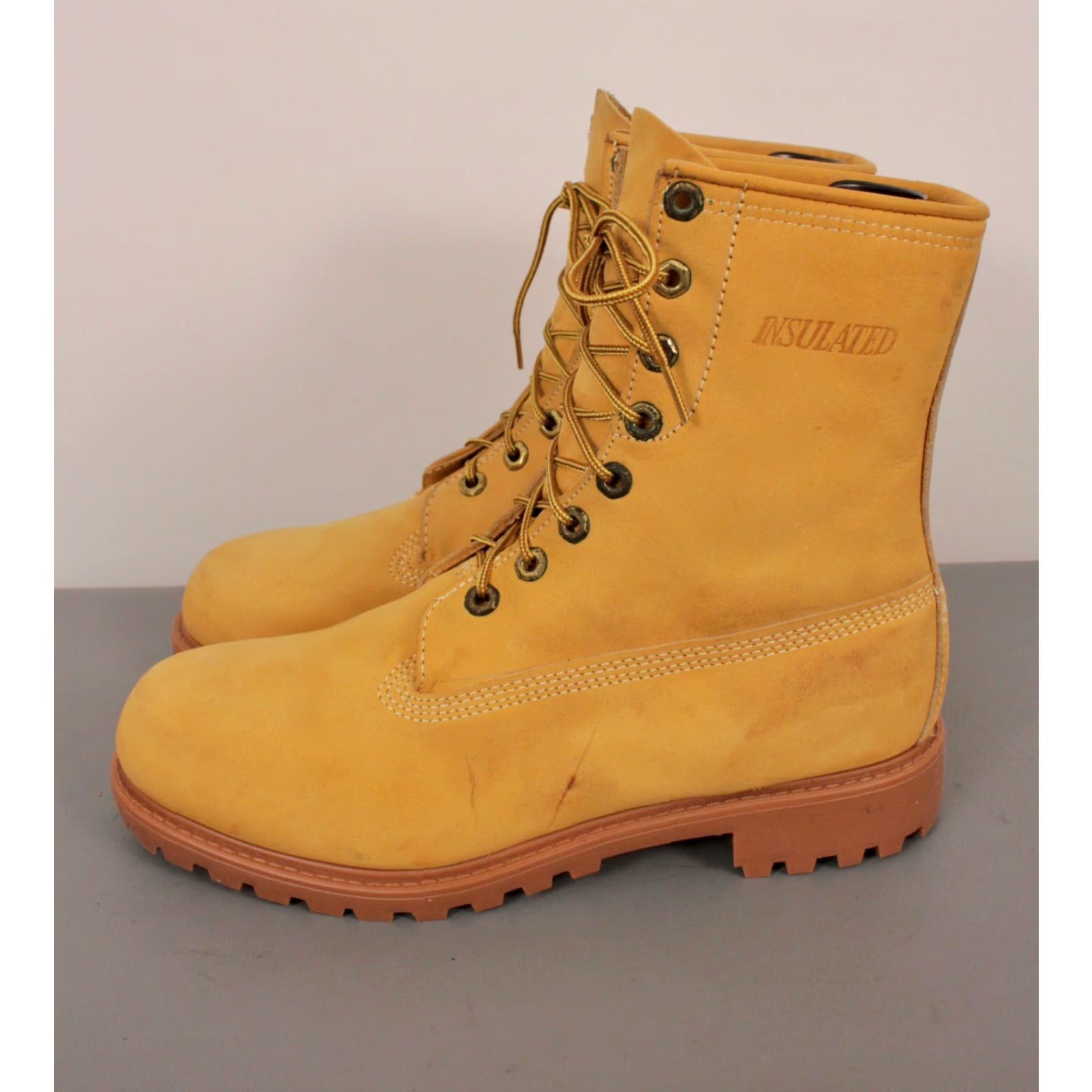 Vintage VTG Hunting Boots Watershed Boots Adult 9 Beige Outdoors Mens 1960s 1970s Vintage Original Leather Shoes/Boots Size US 9 / EU 42 - 3 Thumbnail