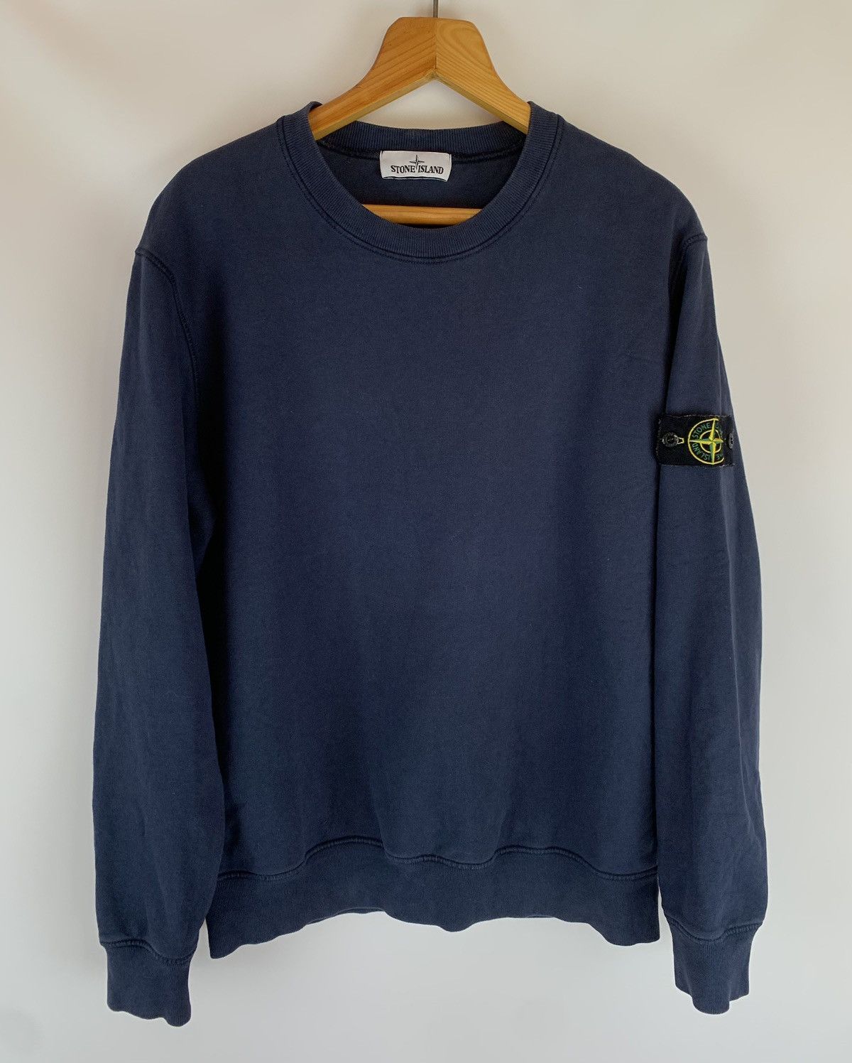 Pre-owned Stone Island Faded Sweatshirt 2020 In Black Blue