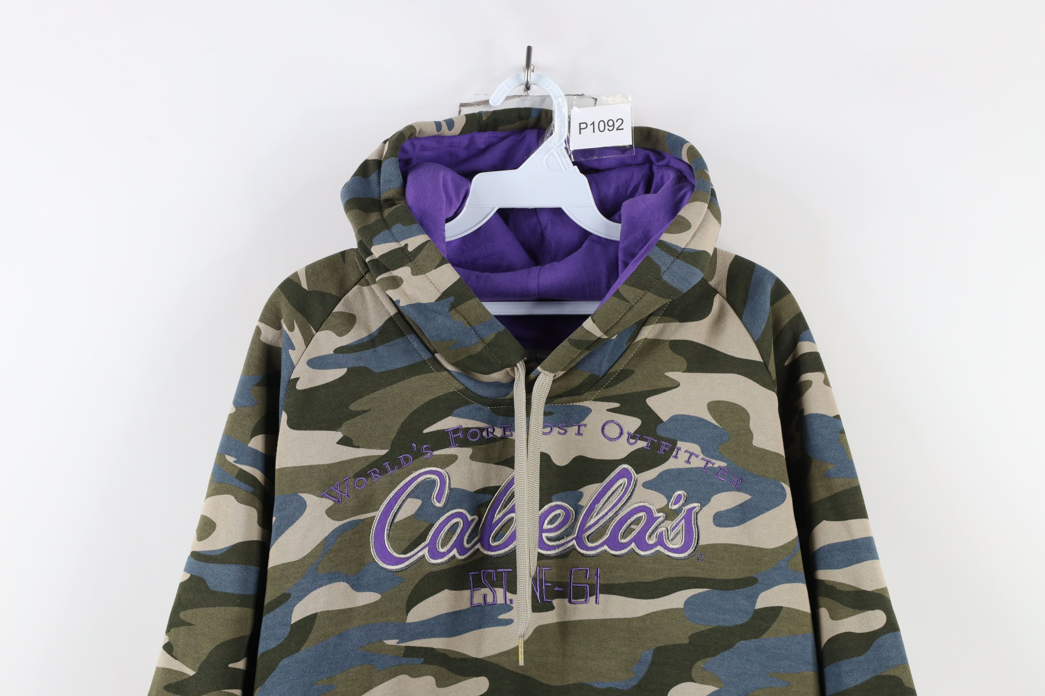 Cabelas × Vintage Vintage Y2K Cabelas Script Camouflage Hoodie Sweatshirt Size XXL / US 16-18 / IT 52-54 - 2 Thumbnail