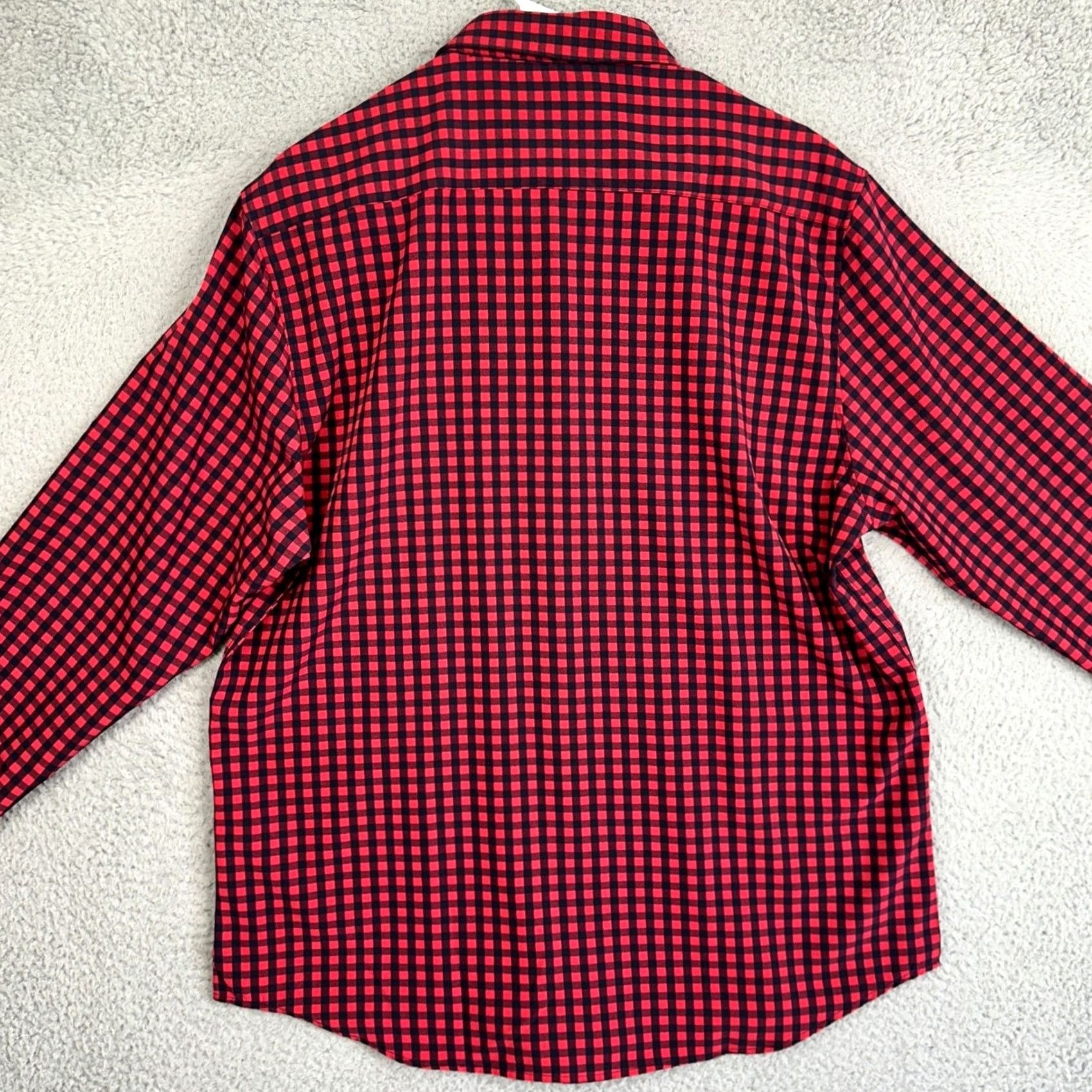 Denime Denim & Flower Ricky Singh Button-Down Shirt Mens XL Red Black Gingham Check 8 Way Stretch Wrinkle-Free Moisture Wicking Button-Up Size US XL / EU 56 / 4 - 2 Thumbnail