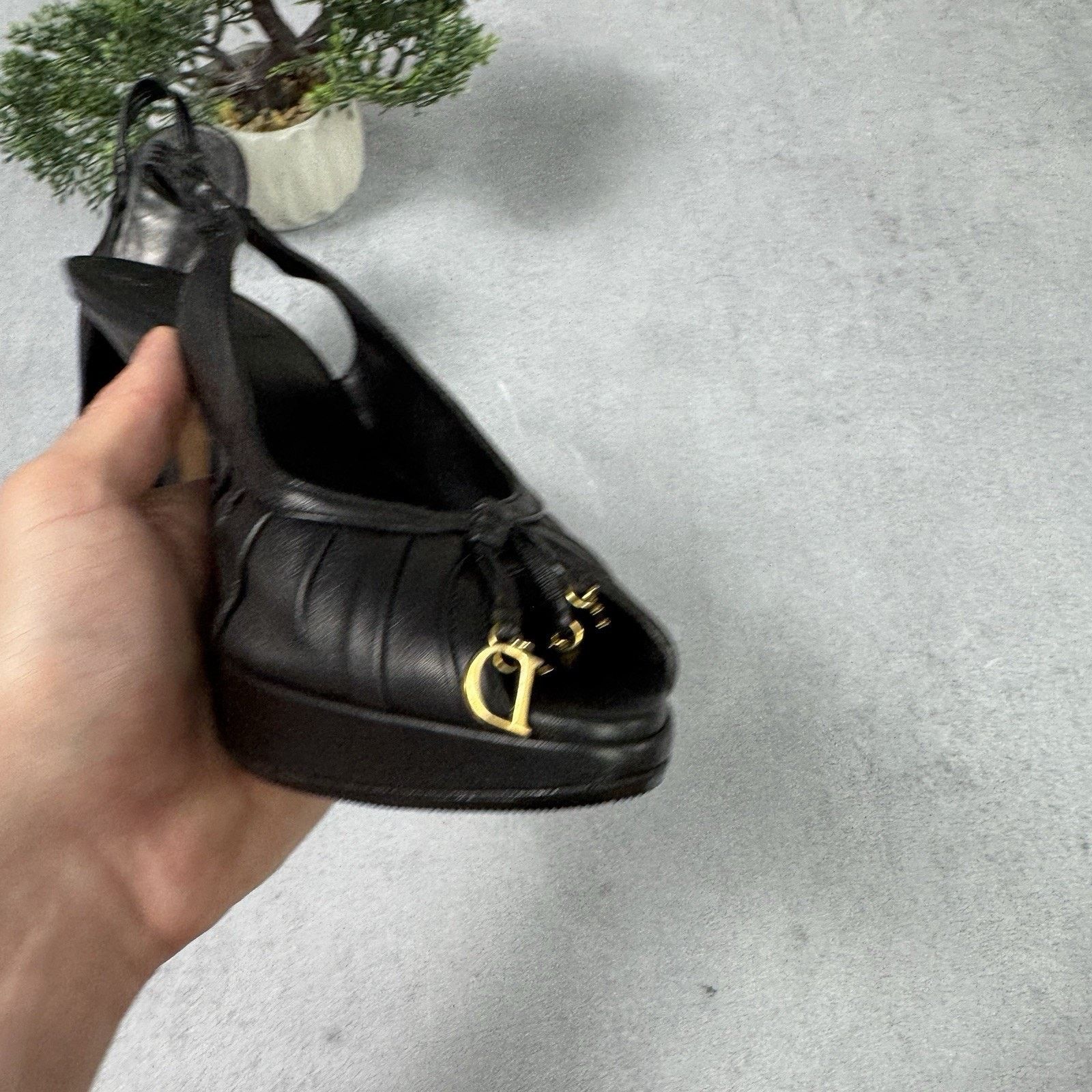 Dior Vintage Christian Dior Heels Black Size 40 Us 10 Metallic Size US 10 / IT 40 - 19 Thumbnail