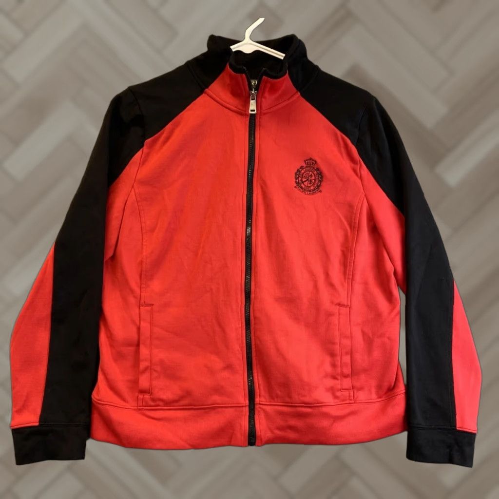 Ralph Lauren Ralph Lauren Active Track Jacket Womens Large Red Black Crest Embroidered/ 32-59 Size L / US 10 / IT 46 - 1 Thumbnail