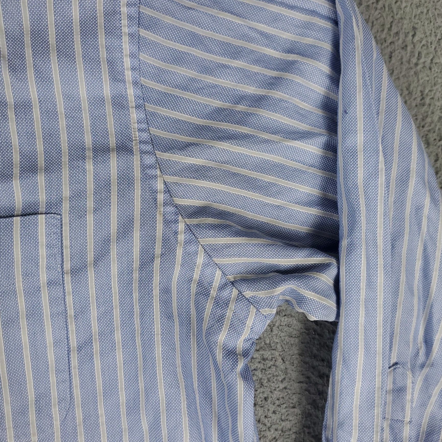Faconnable Façonnable Men's Casual Button-Up Shirt - Large Blue Striped Long Sleeve Regular Fit Size US L / EU 52-54 / 3 - 4 Thumbnail