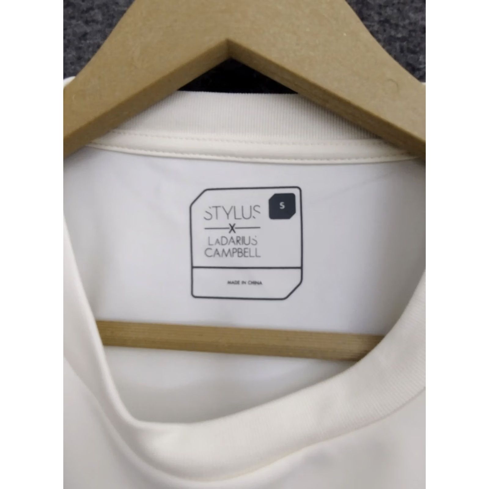 Vintage STYLUS X Ladarius Campbell Shirt Short Sleeve Ivory S/M Size US S / EU 44-46 / 1 - 5 Thumbnail