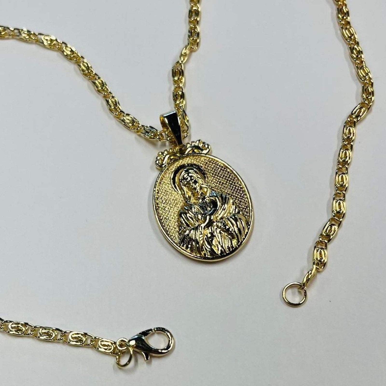 Vintage y2k 2000s gold Jesus necklace unique golden pendant Size ONE SIZE - 4 Thumbnail