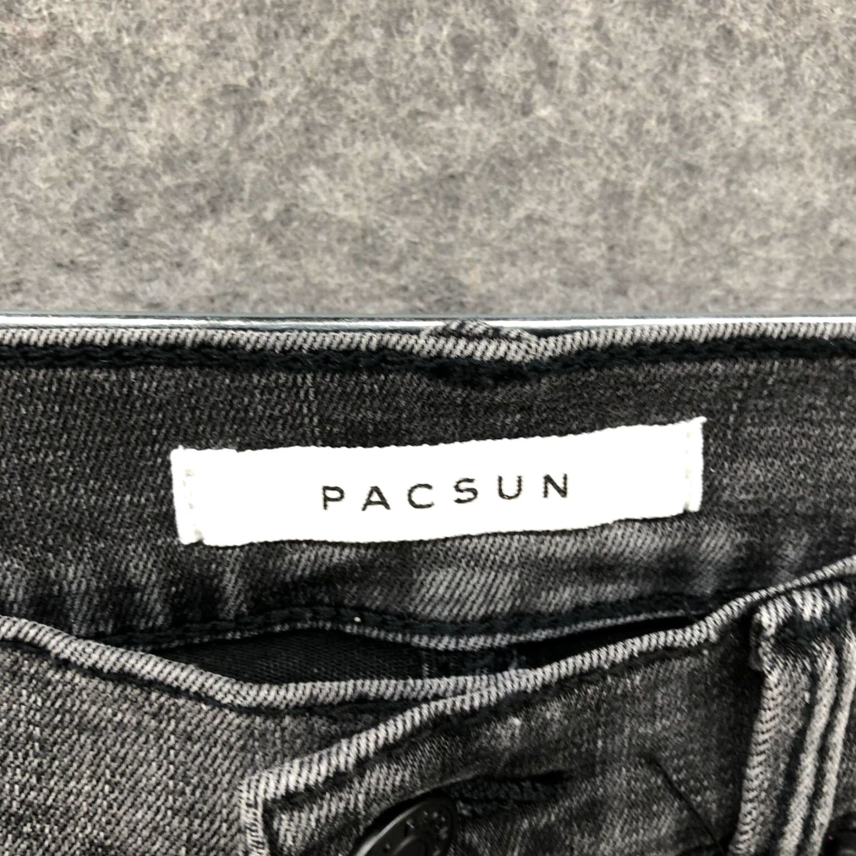 Pacsun Pacsun Super High Rise Jegging Womens Size 23 Gray Wash Raw Hem Stretch Size 40" / US 18 - 6 Thumbnail