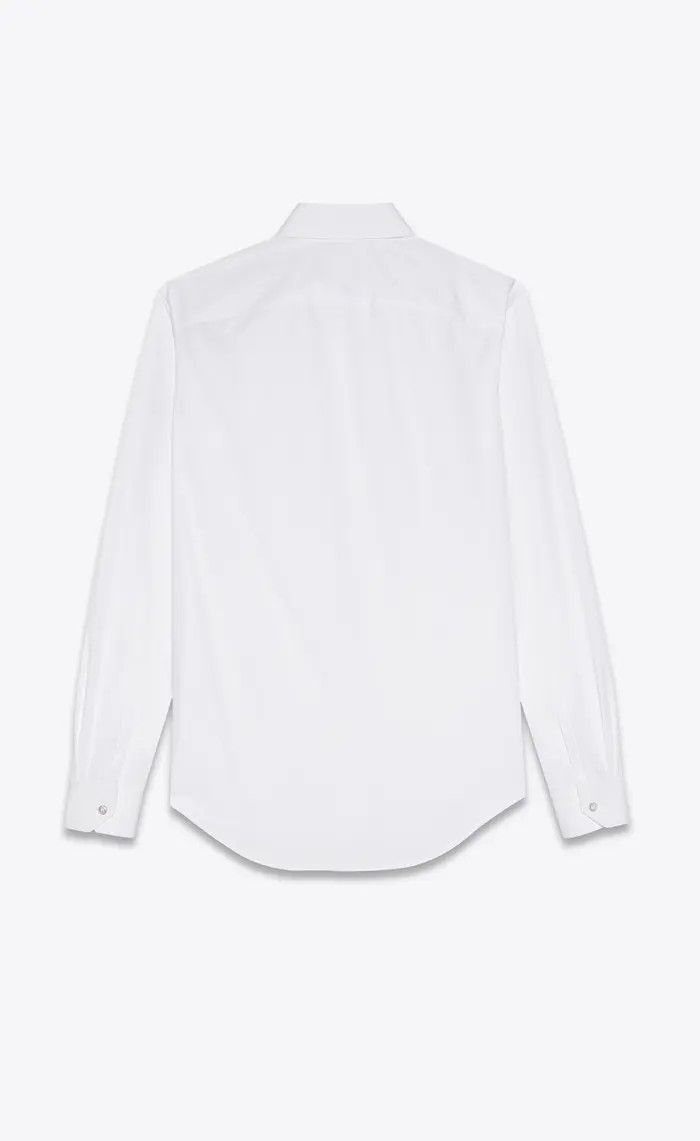 Saint Laurent Paris oc11z1125 Shirt in Cotton Poplin in White Size S / US 4 / IT 40 - 2 Thumbnail