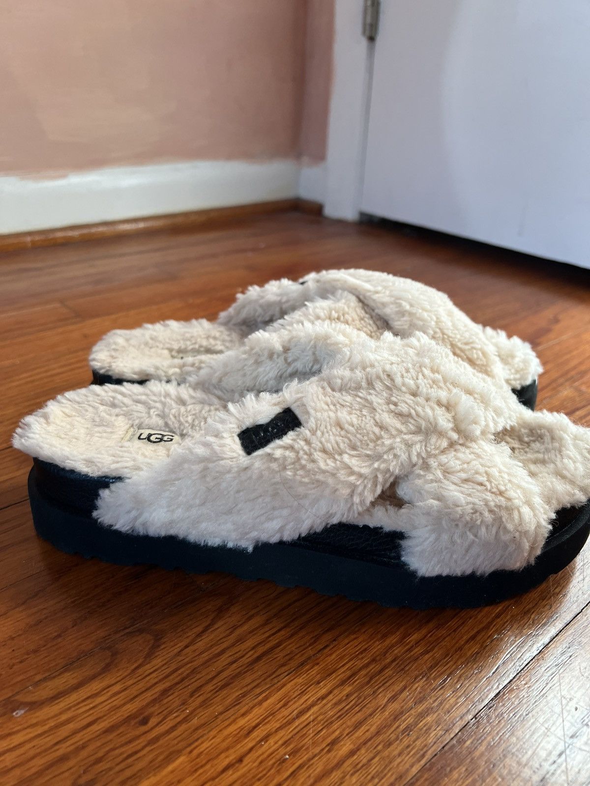 Ugg Ugh fleece lined platform slides Size US 10 / IT 40 - 1 Thumbnail