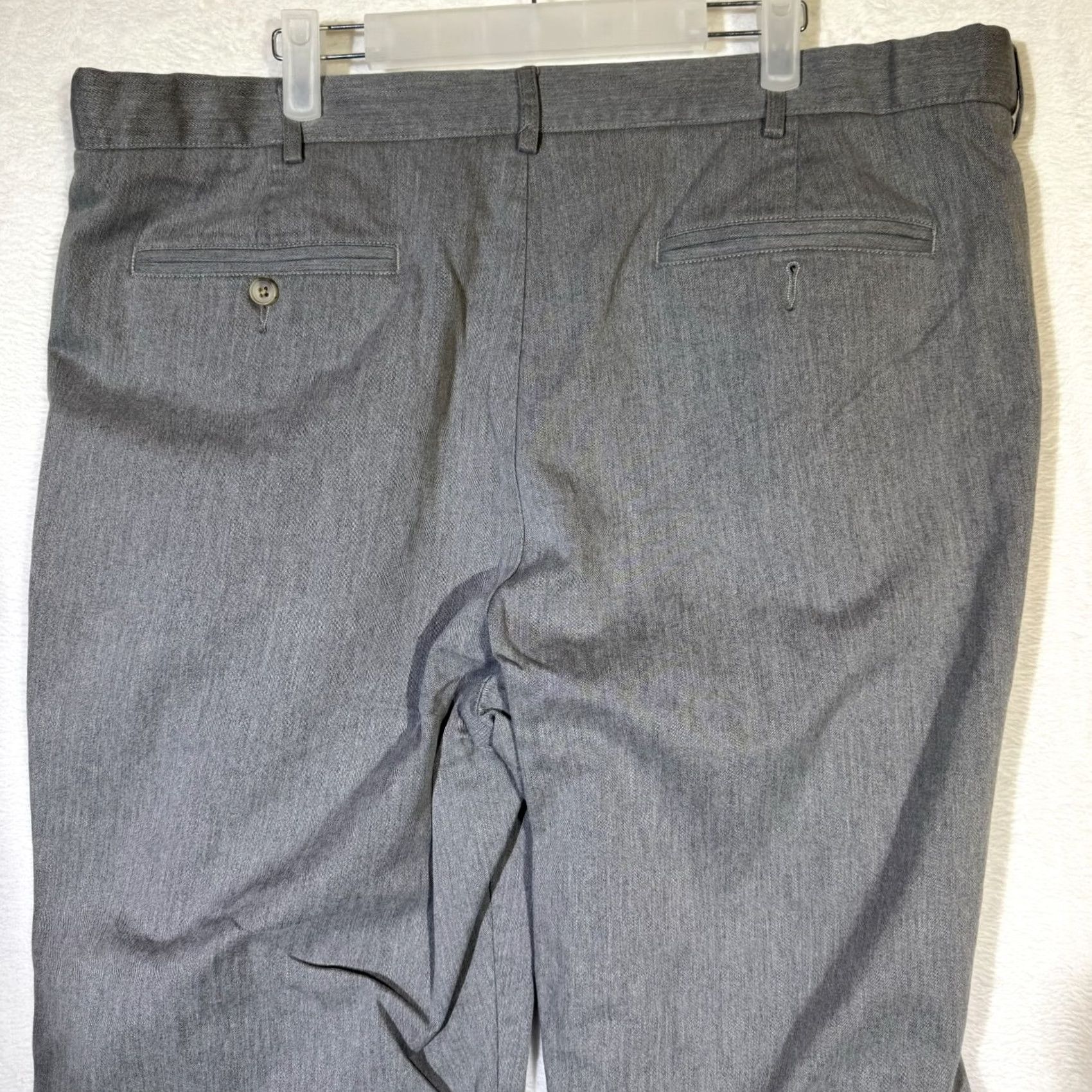 Lands' End Lands' End Men's Gray 100% Cotton Straight-Leg Pants, Size 42 — Classic Dress Pants, Regular Fit, Flat Front, Breathable, Machine Washable Size US 42 / EU 58 - 7 Thumbnail