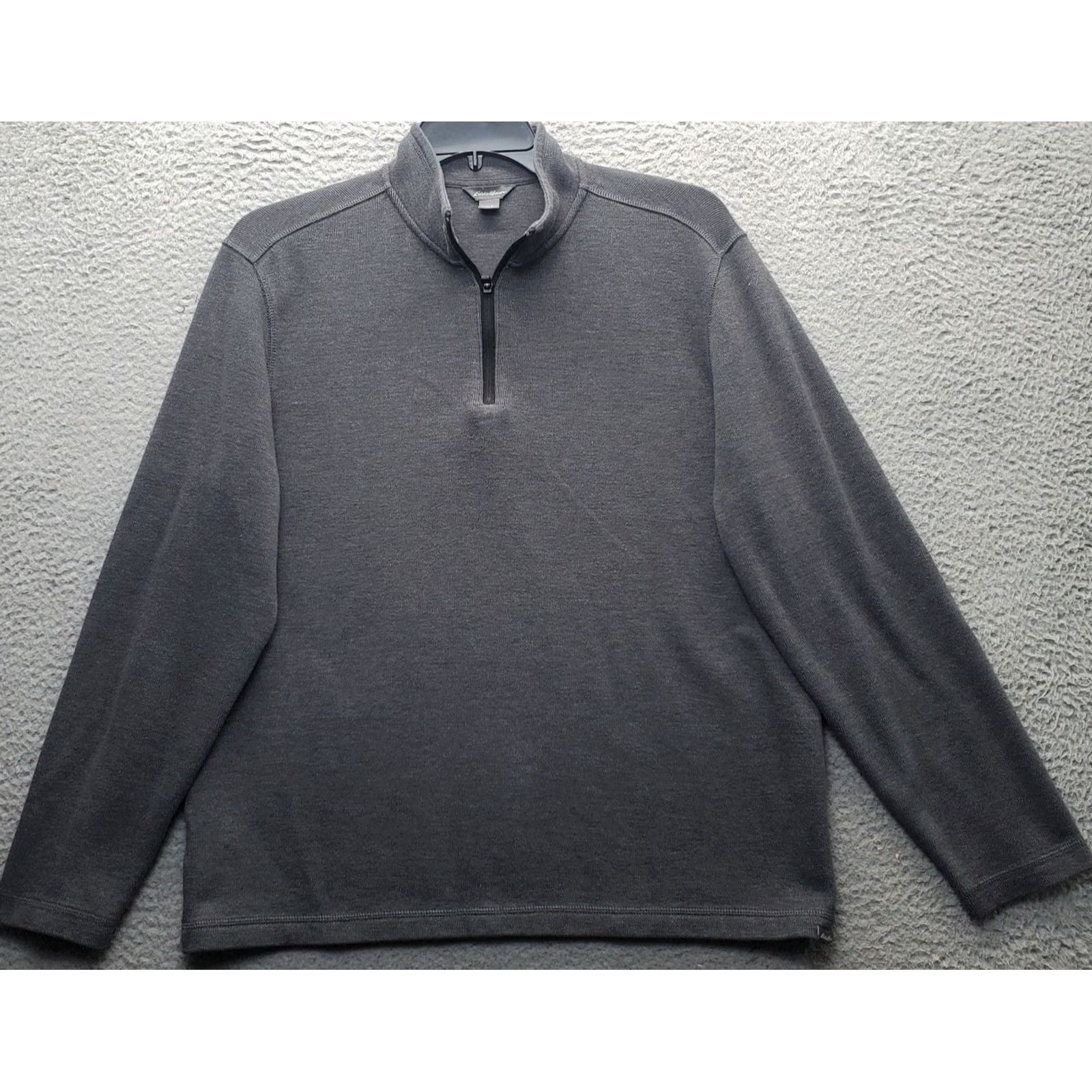 Eddie Bauer Eddie Bauer Mens Large Gray Knit Quarter Zip Mock Neck Sweater Long Sleeve Pullover Casual Outdoor 1/4 Zip Breathable Size US L / EU 52-54 / 3 - 2 Thumbnail