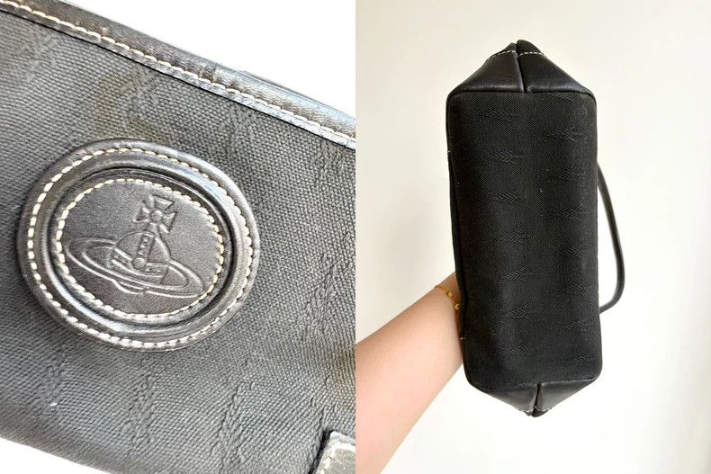 Vivienne Westwood Vivienne Westwood size os Black canvas Saturn Logo handbag Size ONE SIZE - 4 Thumbnail