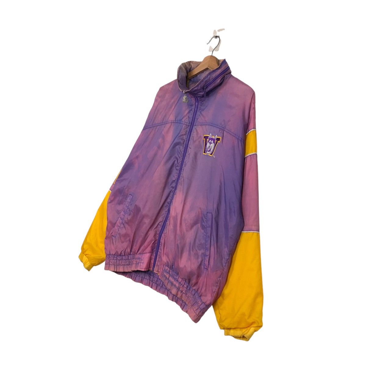 Starter 🔥VINTAGE BOMBER JACKET STARTER WASHINGTON HUSKIES SUN FADED Size US L / EU 52-54 / 3 - 4 Thumbnail