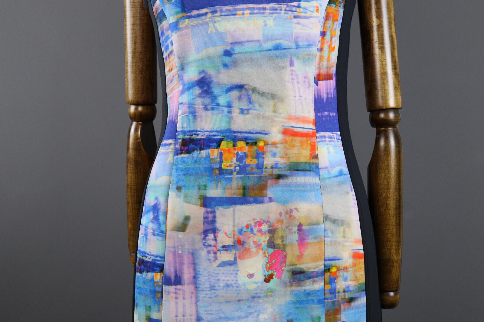 Designer Marc Cain Multicolour Geometric Cocktail Party Dress Size 3 Size M / US 6-8 / IT 42-44 - 3 Thumbnail
