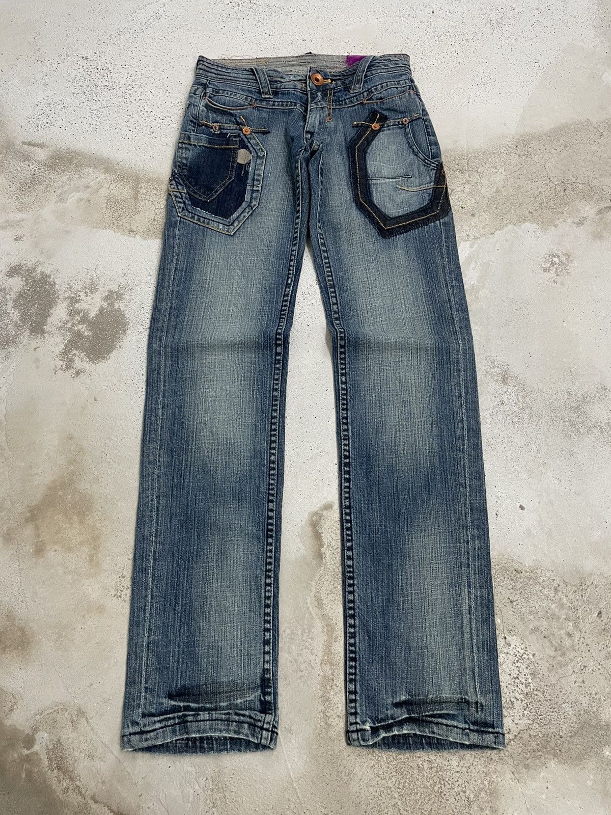 PPFM + Tough Jeansmith Light Mud Heavy Stiching Rare Design Size US 26 / EU 42 - 3 Thumbnail