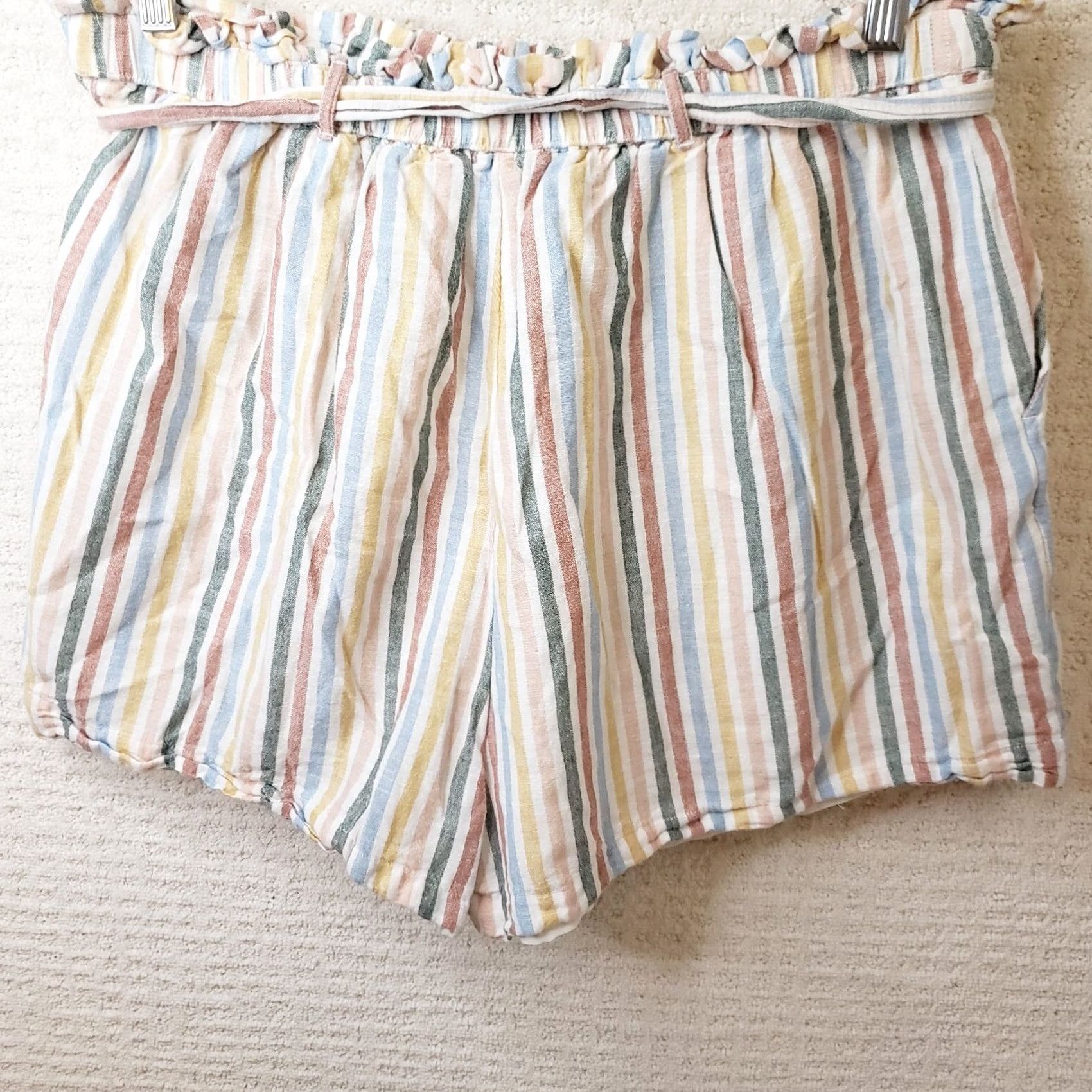 American Eagle Outfitters American Eagle Outfitters Shorts Multicolor Stripe Drawstring Elastic Waist XL Women Size 24" / US 00 / IT 34 - 6 Thumbnail