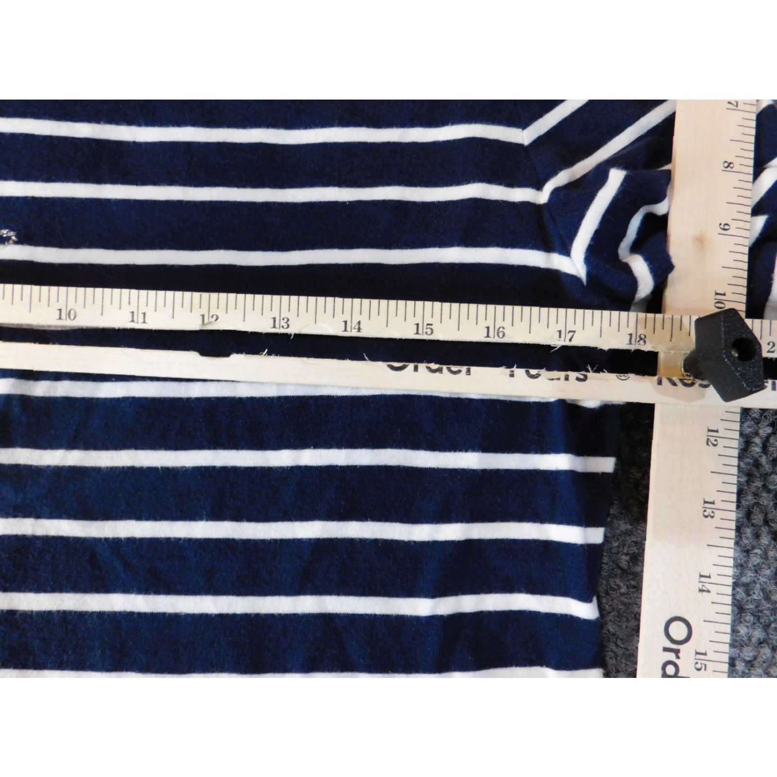 Vintage Chicos Shirt Women Blouse Short Sleeve Blue Striped Button Up Collared Stretch Cotton Classic Size XS / US 0-2 / IT 36-38 - 5 Thumbnail