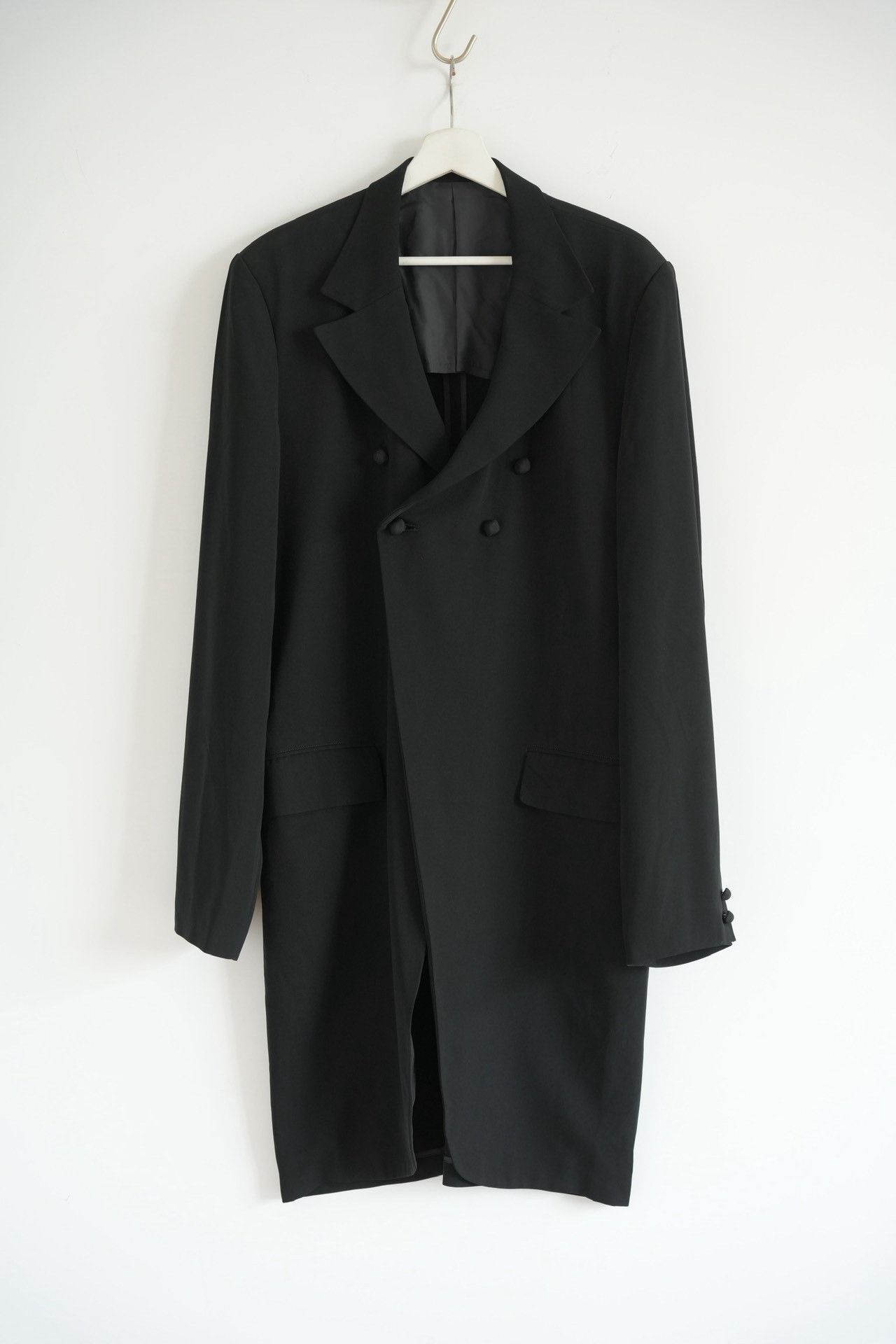 Yohji Yamamoto black double-breasted long coat by yohji yamamoto Size US M / EU 48-50 / 2 - 1 Thumbnail