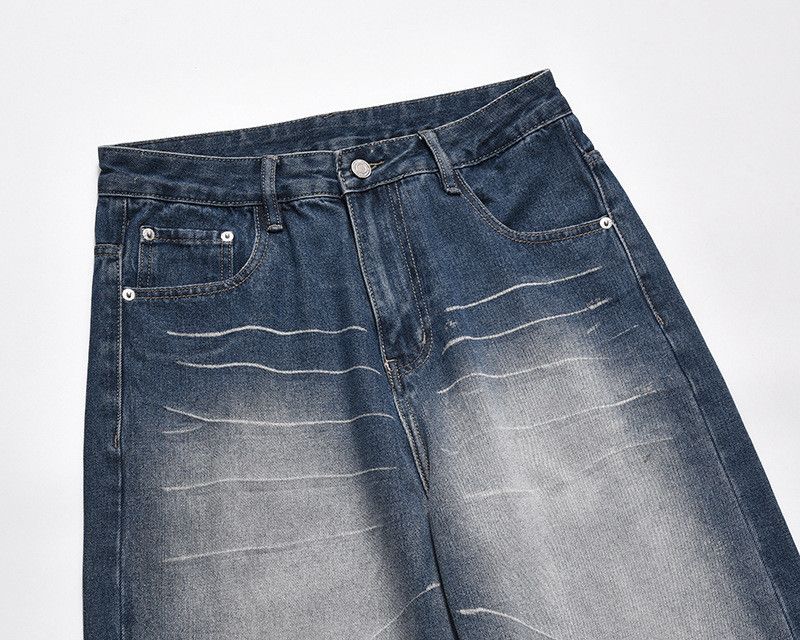 Jean American street loose casual retro washed straight leg jeans Size US 32 / EU 48 - 3 Thumbnail