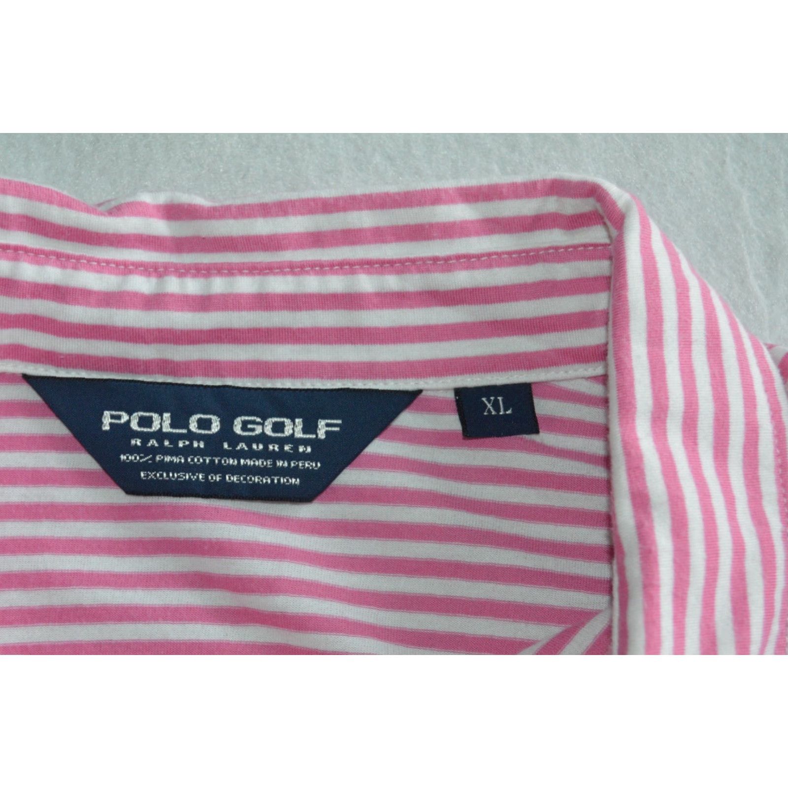 Polo Ralph Lauren Polo Ralph Lauren Polo Shirt Pink Stripe Cotton XL Polo Shirt Men XL Pink Stripe Polo Ralph Lauren Polo Golf Shirt Size XL Men Size US XL / EU 56 / 4 - 4 Thumbnail
