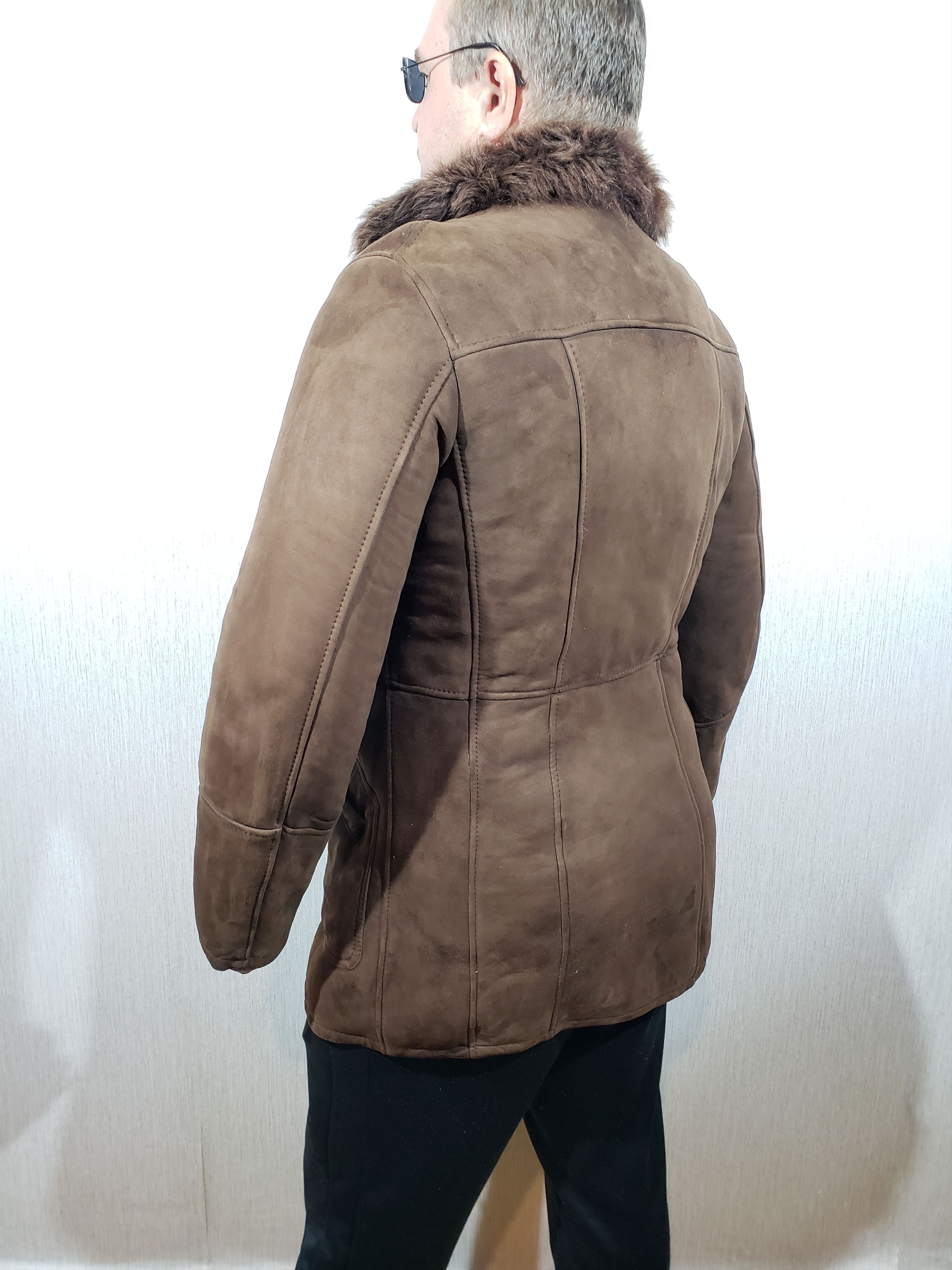 Other Men's brown sheepskin coat with buttons. Size US M / EU 48-50 / 2 - 5 Thumbnail