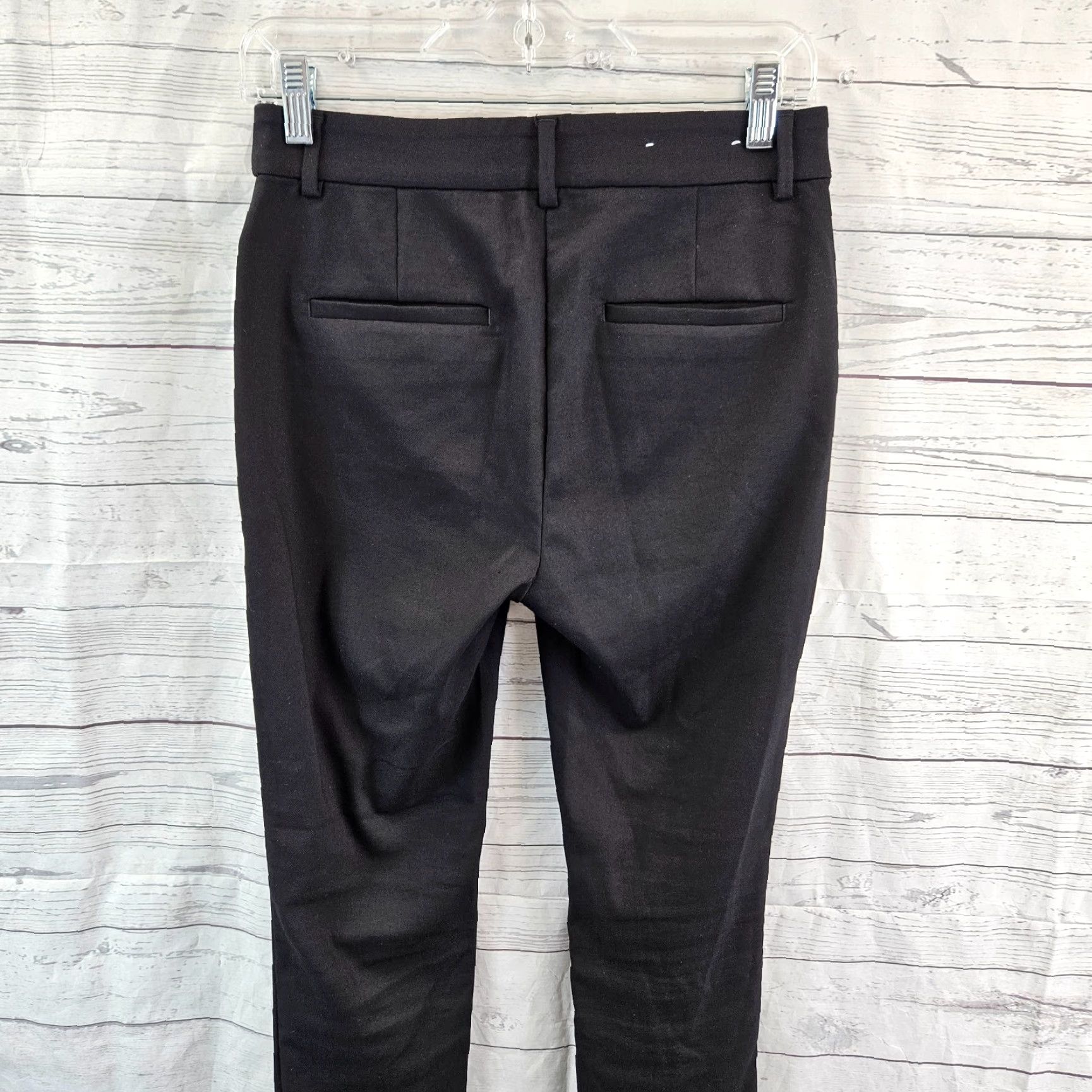 Loft LOFT Womens Skinny Pants Sz 0 Black Mid Rise Cotton Blend Dress Pants Size 25" / US 0 / IT 36 - 4 Thumbnail