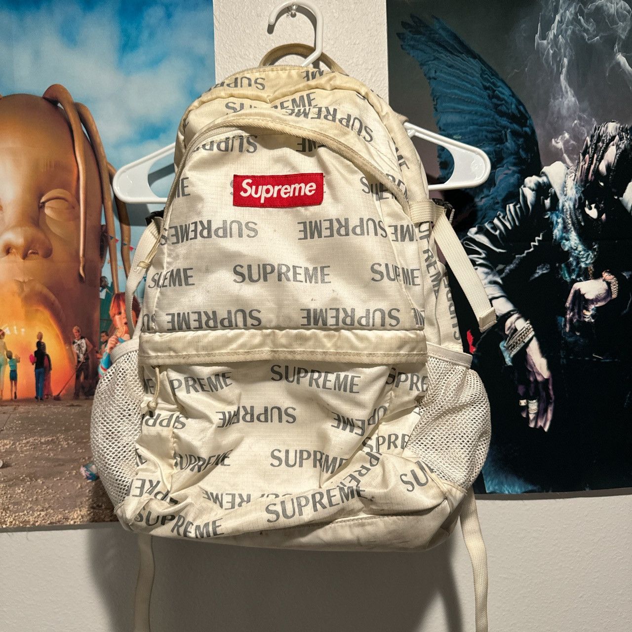 Hype Streetwear Supreme White Supreme 3M Reflective Backpack Grailed