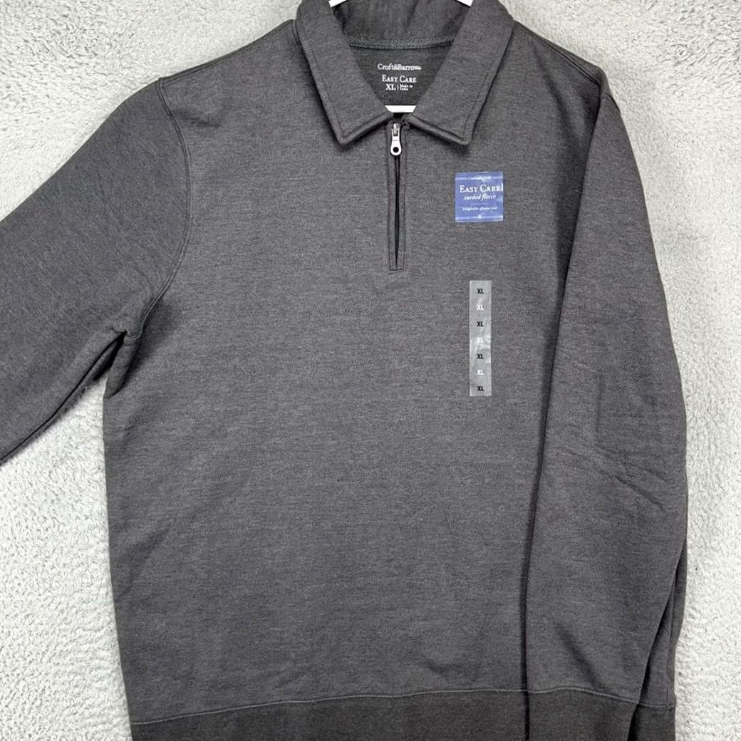 Croft & Barrow Croft & Barrow Pullover Polo Sweatshirt Adult XL Gray Quarter Zip Mens New Size US XL / EU 56 / 4 - 2 Thumbnail
