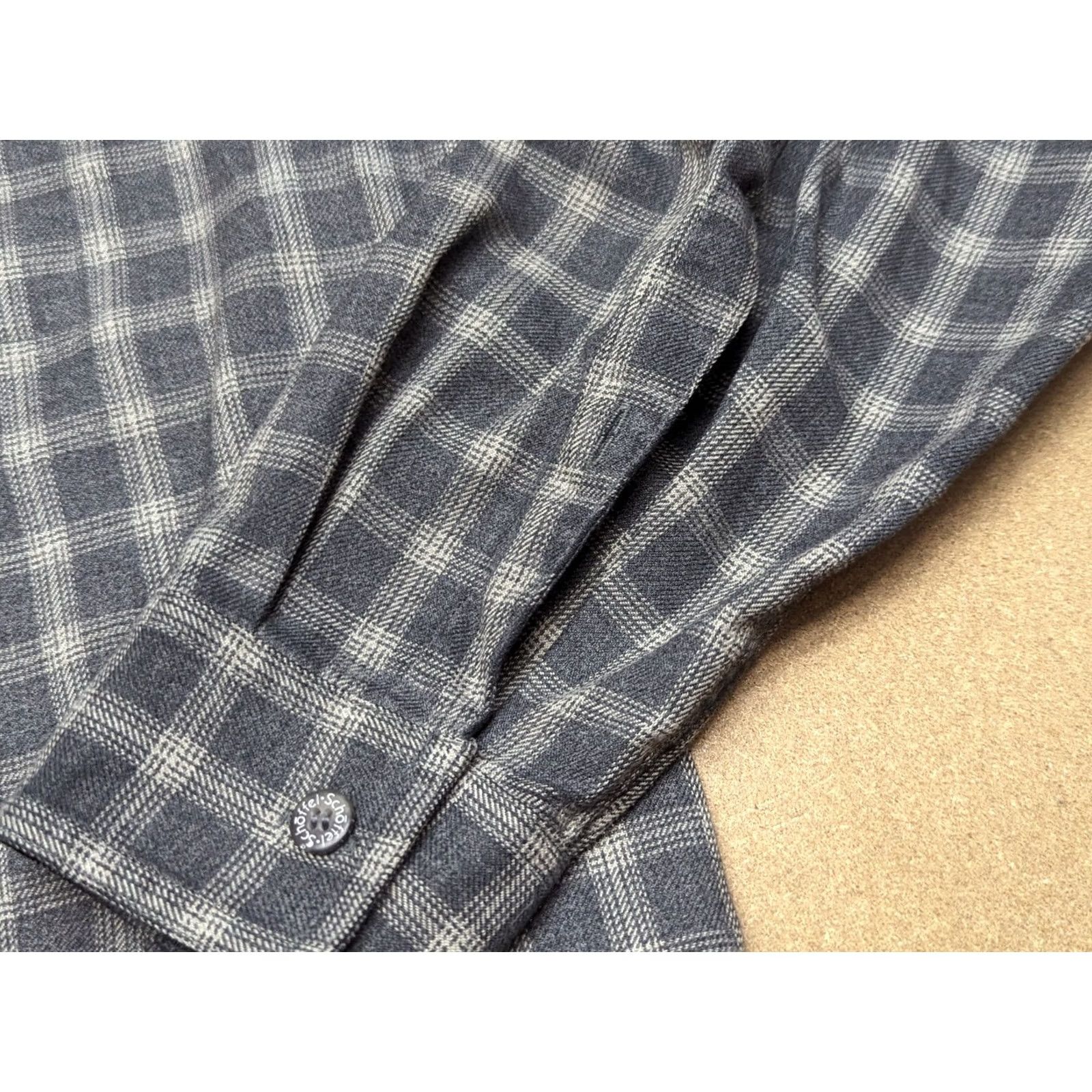 Vintage Schoffel Mens Button Up Flannel Shirt 2XL Gray Plaid Cotton Viscose Shirt Mens Size US XXL / EU 58 / 5 - 3 Thumbnail