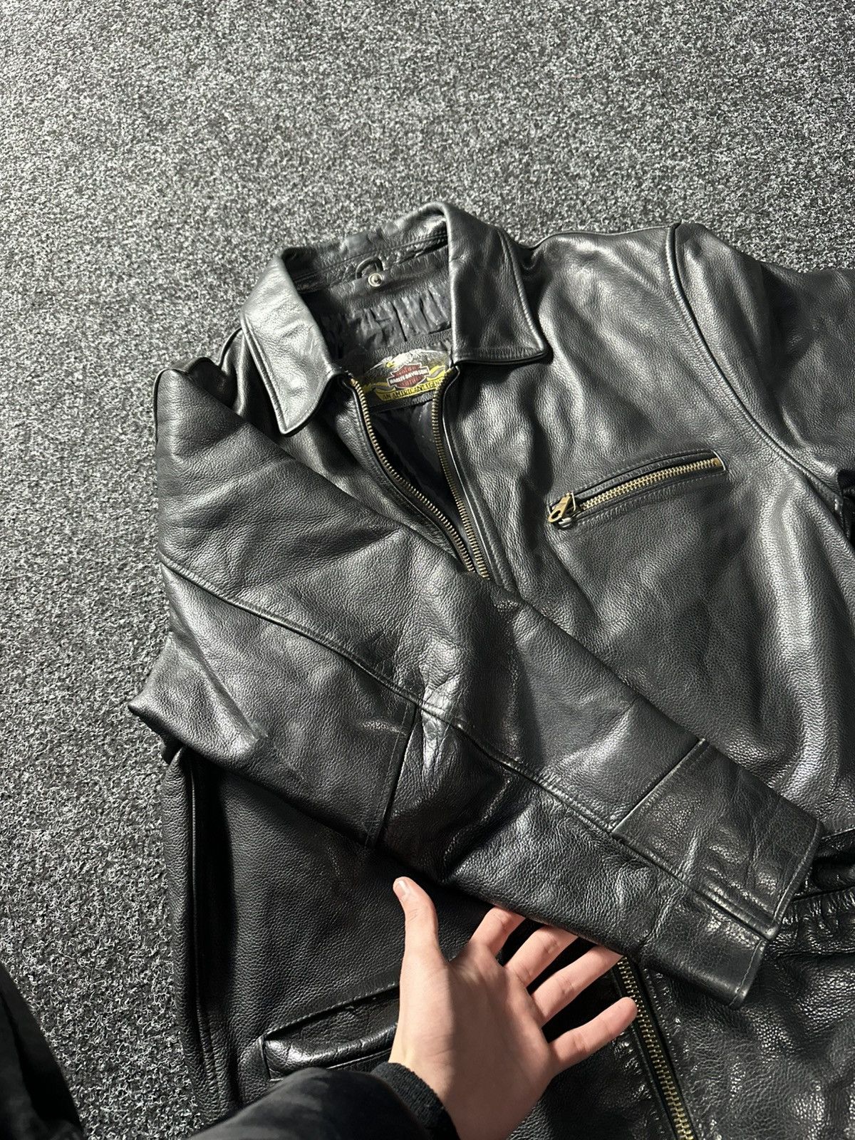 Harley Davidson × Leather 🚨Vintage 90s Leather Biker Jacket-West Style Maison Margiela Size US M / EU 48-50 / 2 - 10 Thumbnail