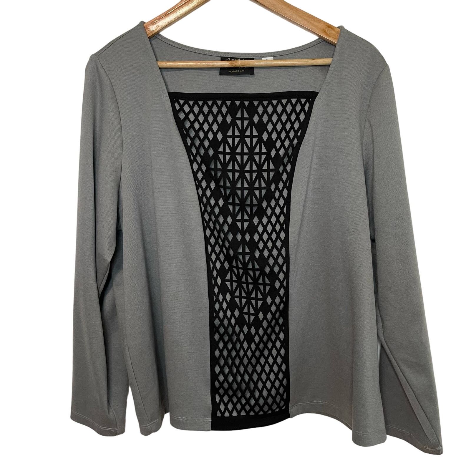 Bob Mackie Bob Mackie Grey Long Sleeve XL Womens Square Neck Career Size XL / US 12-14 / IT 48-50 - 1 Thumbnail