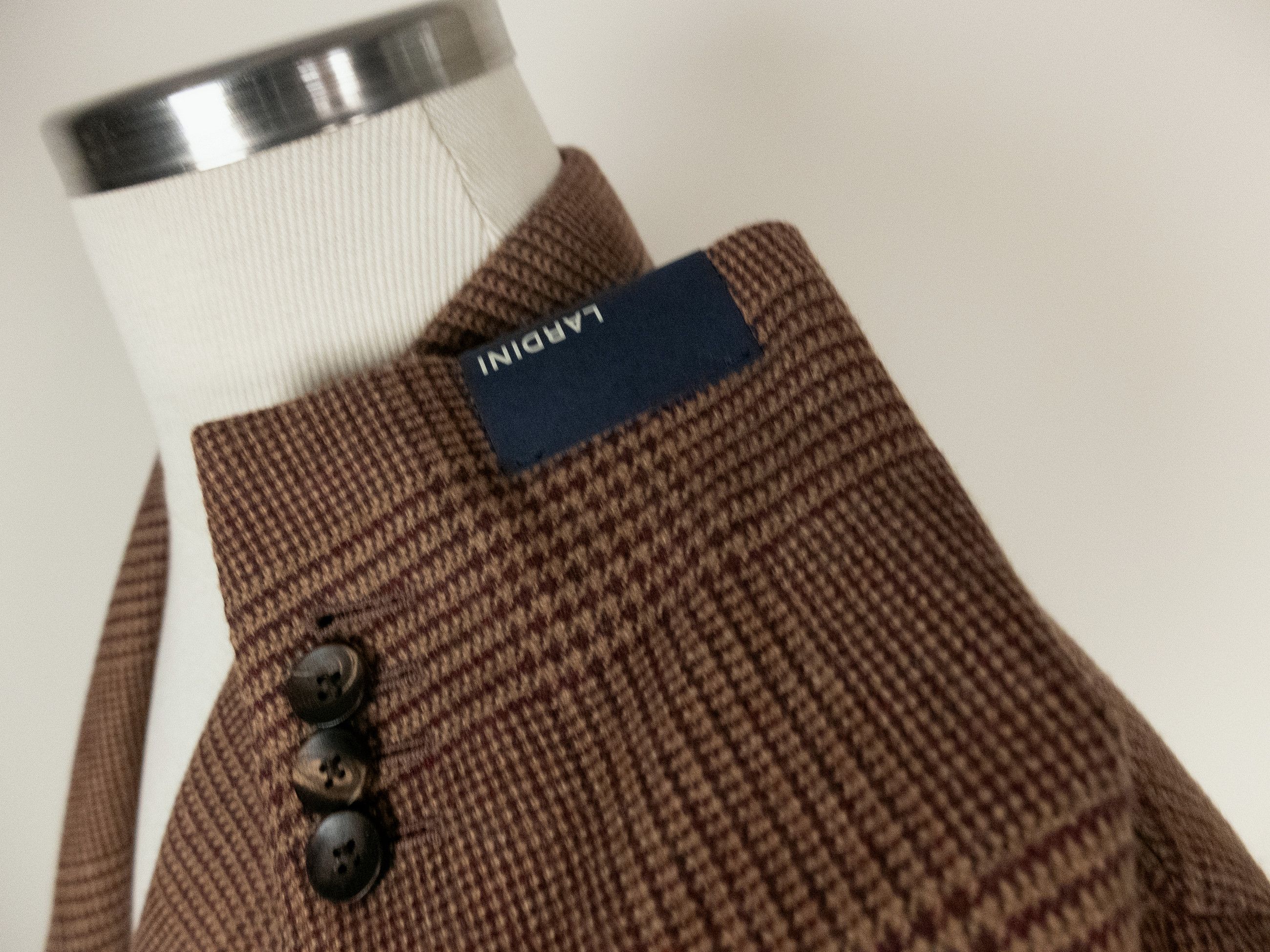 Lardini LARDINI brown glen check wool sportscoat jacket Size 38 US Size 38R - 3 Thumbnail