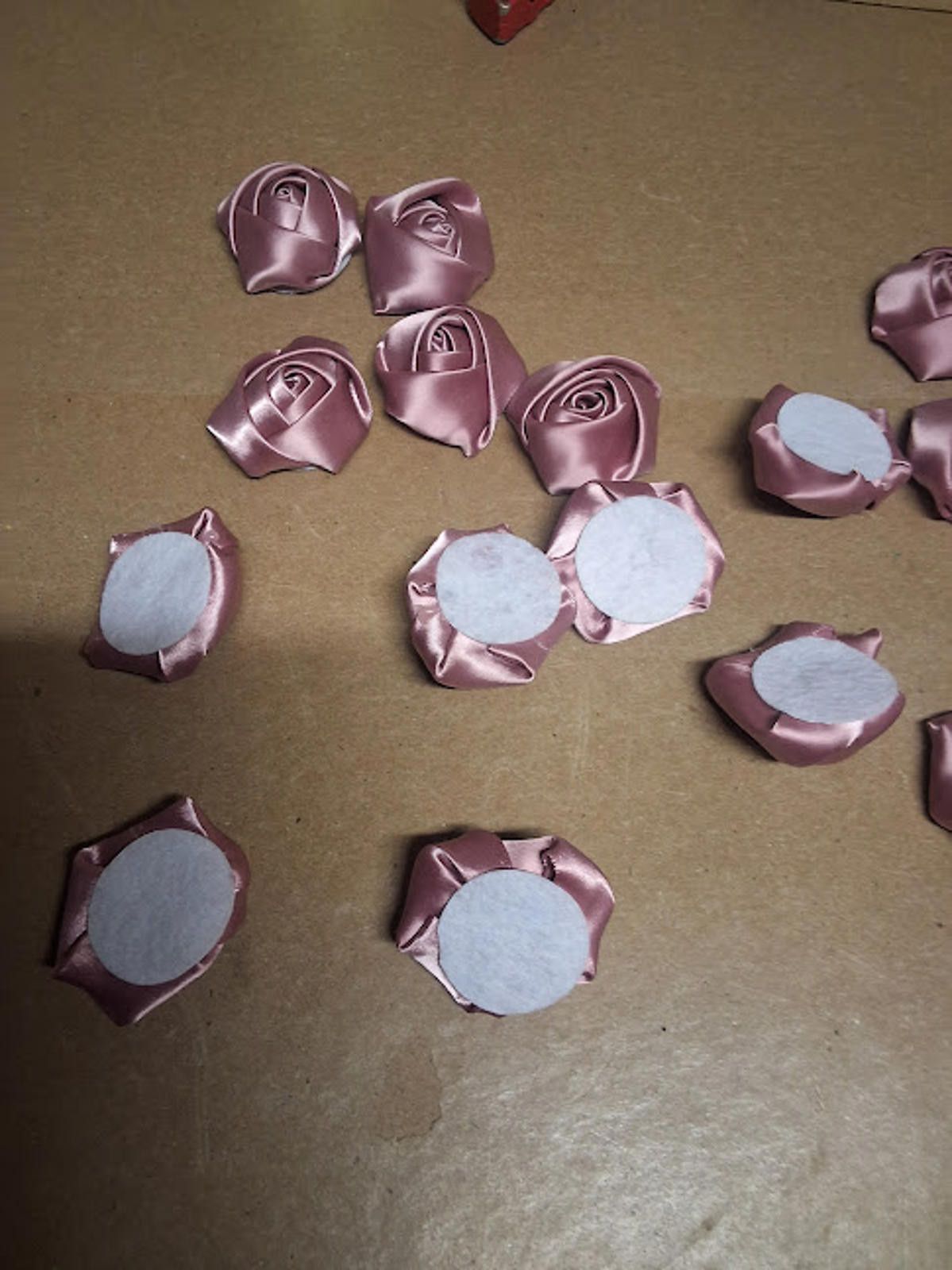 Other Pink Satin Rose Embellishments - Perfect for DIY Magic! Size ONE SIZE - 2 Thumbnail