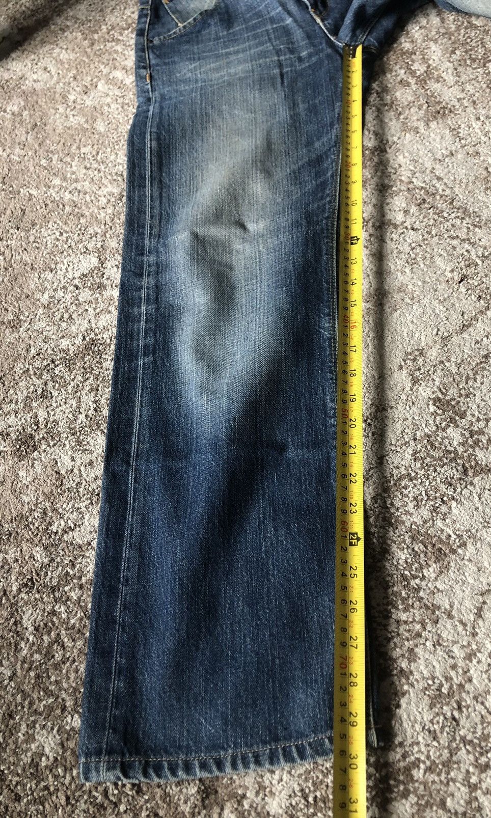 Jean Baggy Jeans Vintage Lee Rider half Selvedge Jeans Size US 32 / EU 48 - 20 Thumbnail