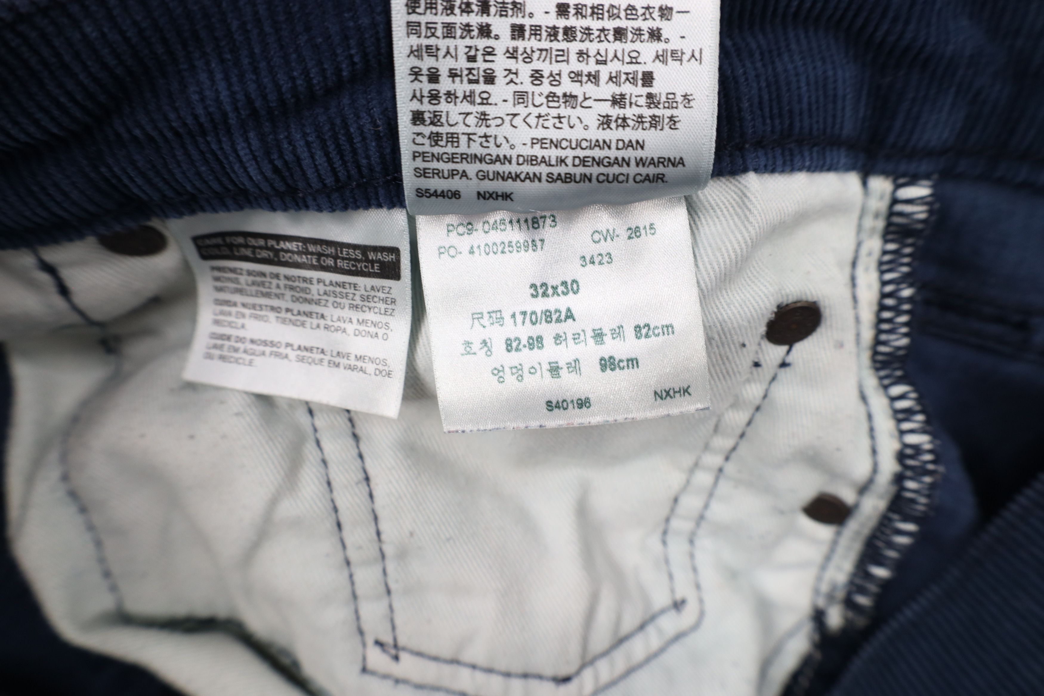 Levi's × Vintage Vintage Y2K Levis 511 Slim Fit Corduroy Chino Pants Blue Size US 32 / EU 48 - 10 Thumbnail