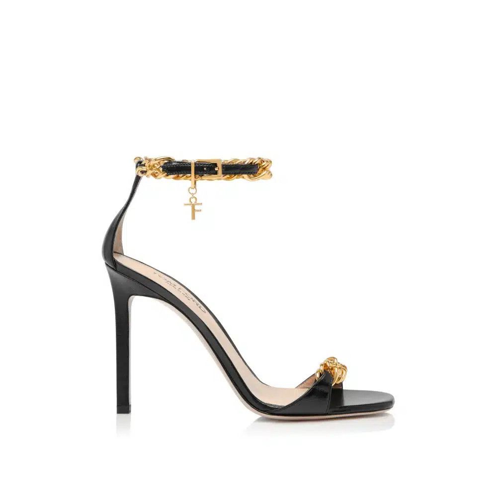 Tom Ford o1loc1c1125 W3341 Zenith Hi Heel Sandals in Black Size US 10 / IT 40 - 1 Thumbnail