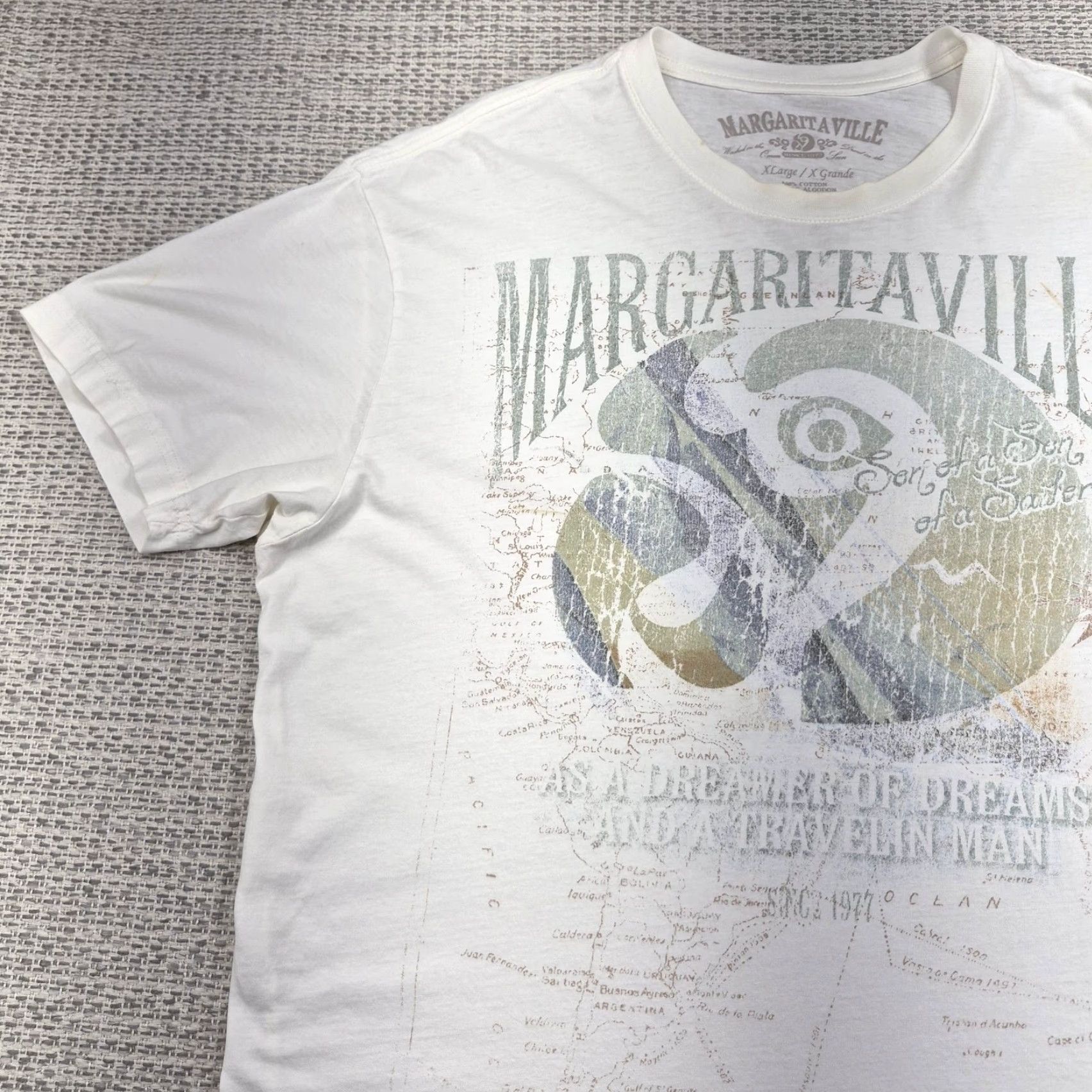 Vintage Margaritaville Shirt Mens XL White T-Shirt Crew Neck Graphic Tee Beach Tropical Size US XL / EU 56 / 4 - 3 Thumbnail