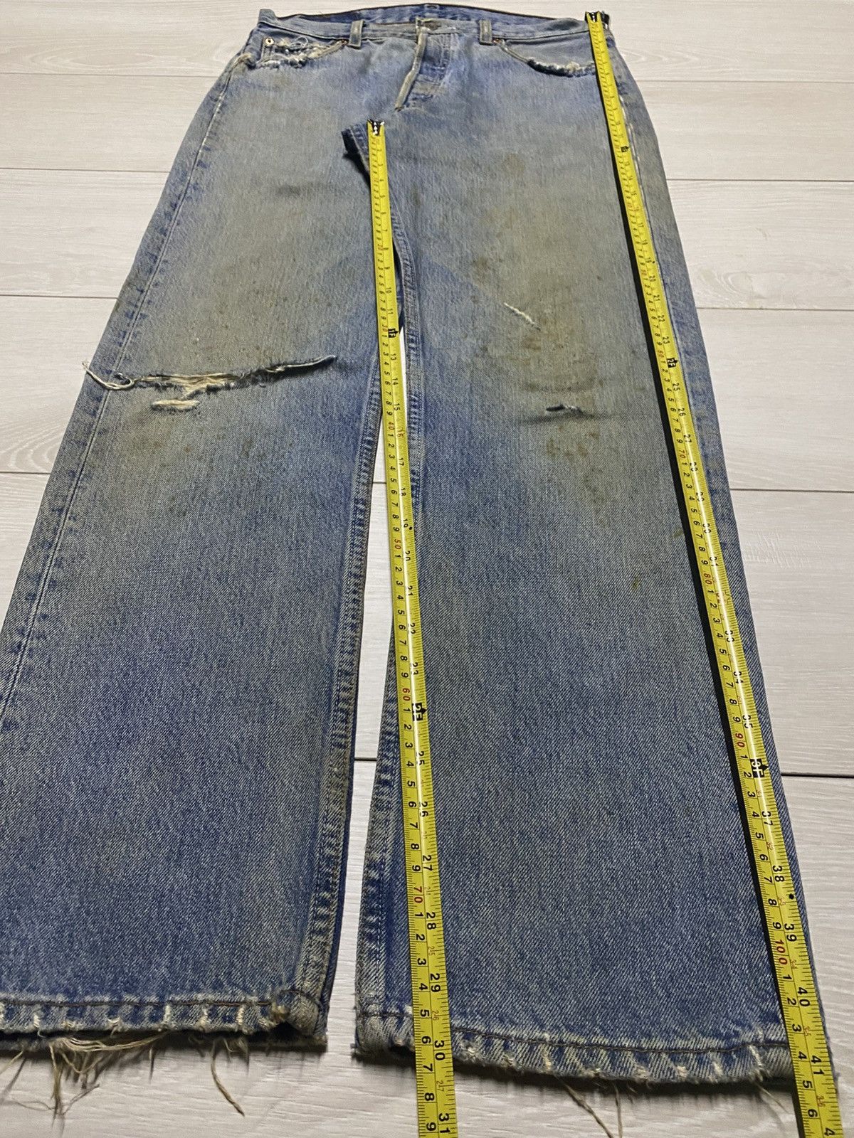 Levi's Vintage Clothing Vintage Levis 501 90s Grunge ButtonFly Distressed Jeans Size US 30 / EU 46 - 17 Thumbnail