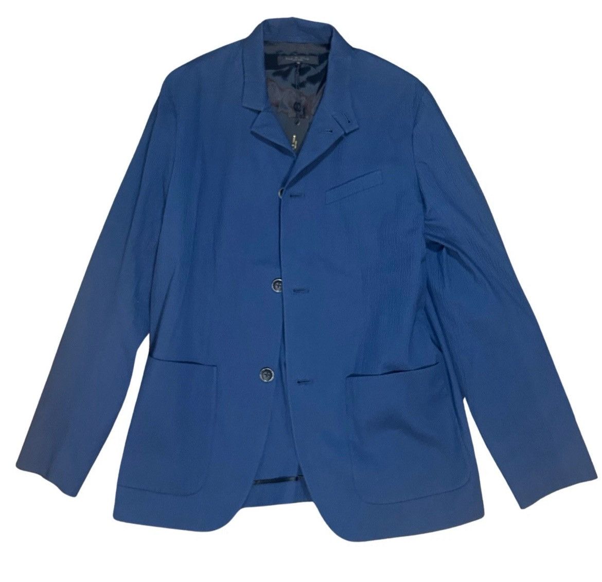 Rag & Bone Rag & Bone Navy Blue Linden Seersucker Blazer Sport Coat 38R Size 38R - 2 Thumbnail