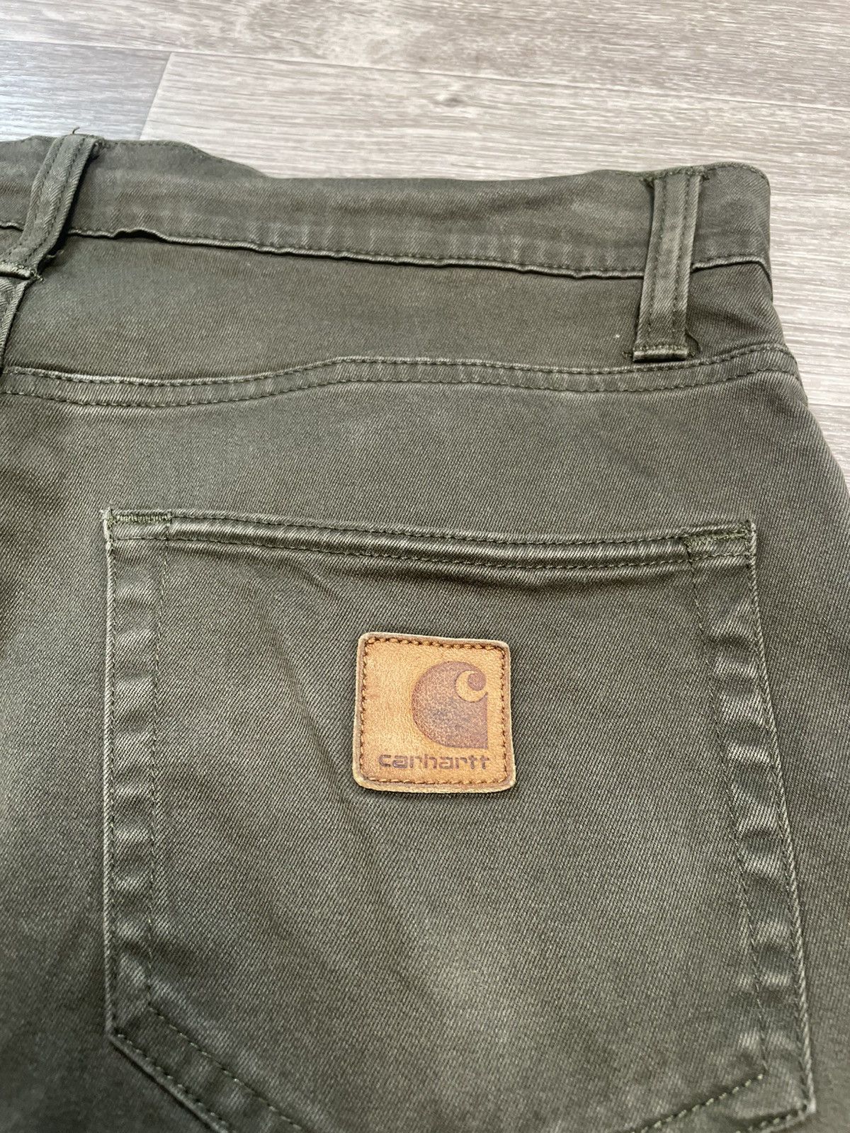 Carhartt Vintage Carhartt Klondike Pants Dark Green Leather Logo Y2K Size US 31 - 13 Thumbnail