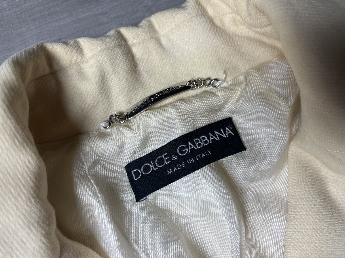 Dolce & Gabbana Dolce Gabbana Cream Wool coat jacket size 46 Size L / US 10 / IT 46 - 4 Thumbnail