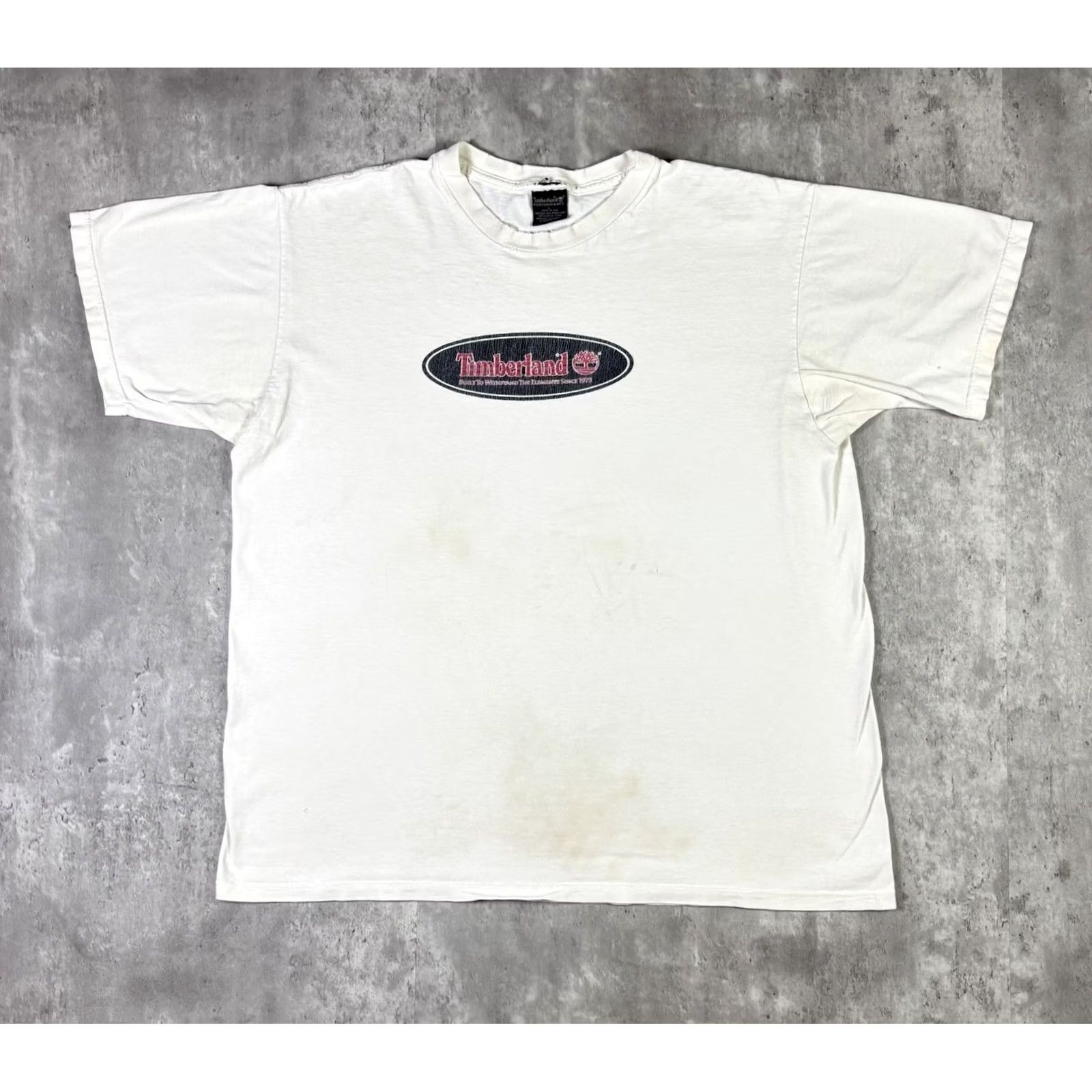 Timberland VINTAGE Timberland T Shirt Spell Out Logo Distressed Large 90s USA Mens White Cotton Crew Neck Short Sleeve Logo Button? Size US L / EU 52-54 / 3 - 2 Thumbnail