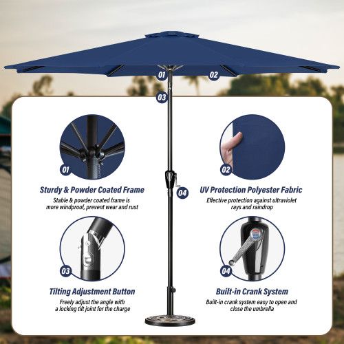 Designer × Homemade 10' Patio Umbrella Outdoor Table Market Yard Umbrella with P Size US L / EU 52-54 / 3 - 2 Thumbnail